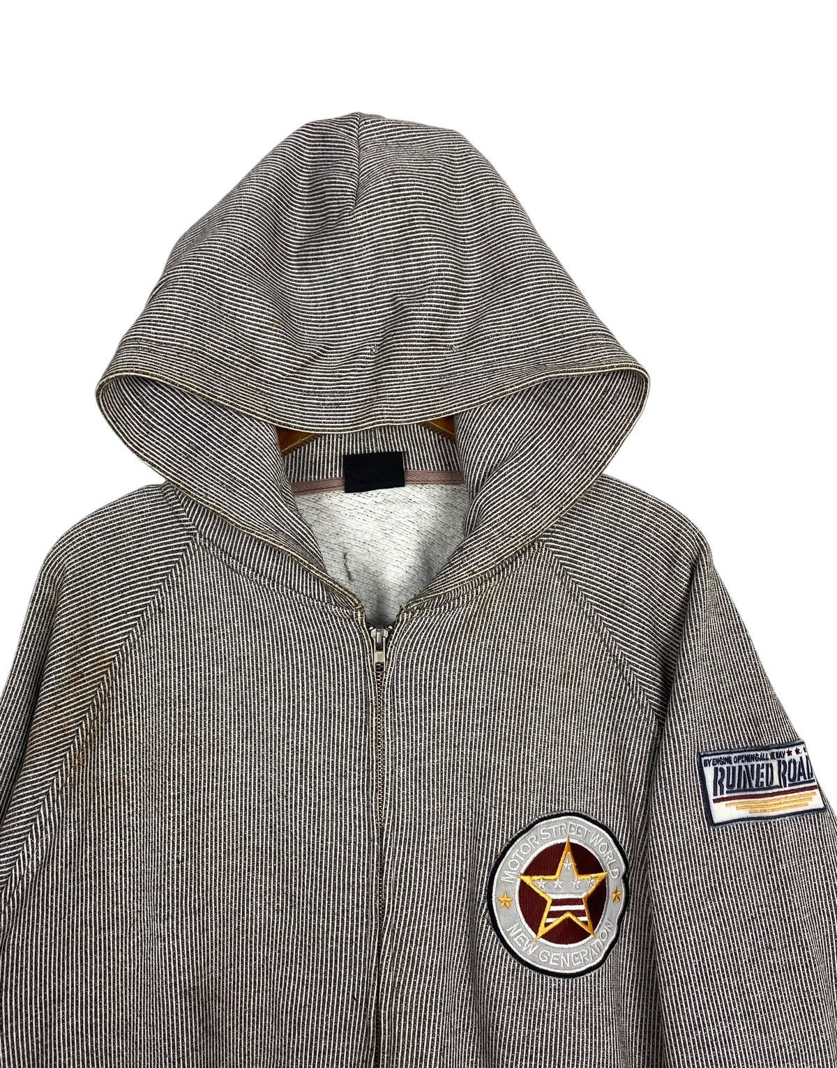 Vintage Vtg Motor Street World New Generation Hickory Hoodie Stripe Size US M / EU 48-50 / 2 - 3 Thumbnail