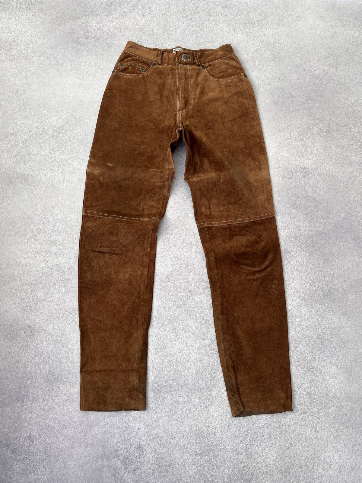Designer × Moschino × Vintage Vintage Moschino Leather Women’s Rare Pants Cowboy Style Size 30" / US 8 / IT 44 - 1 Thumbnail