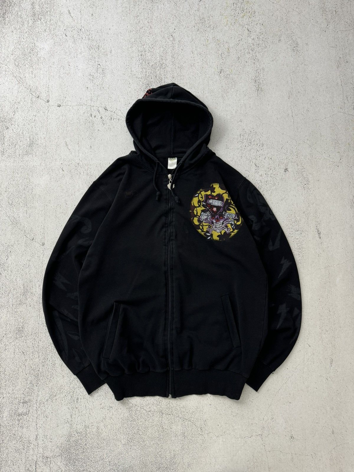 Christian Audigier × Ed Hardy × Vintage Ed Hardy Christian Audigier Y2K Vintage Zip Hoodie Size US S / EU 44-46 / 1 - 5 Thumbnail