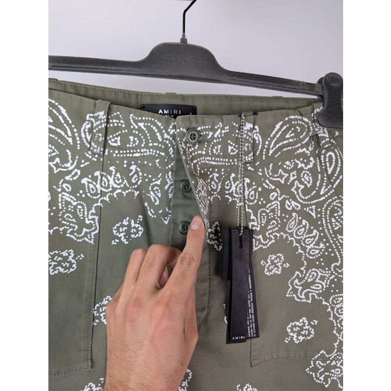 Amiri o1rshd1 Bleached Bandana Field Pants in Olive Green Size US 32 / EU 48 - 7 Thumbnail