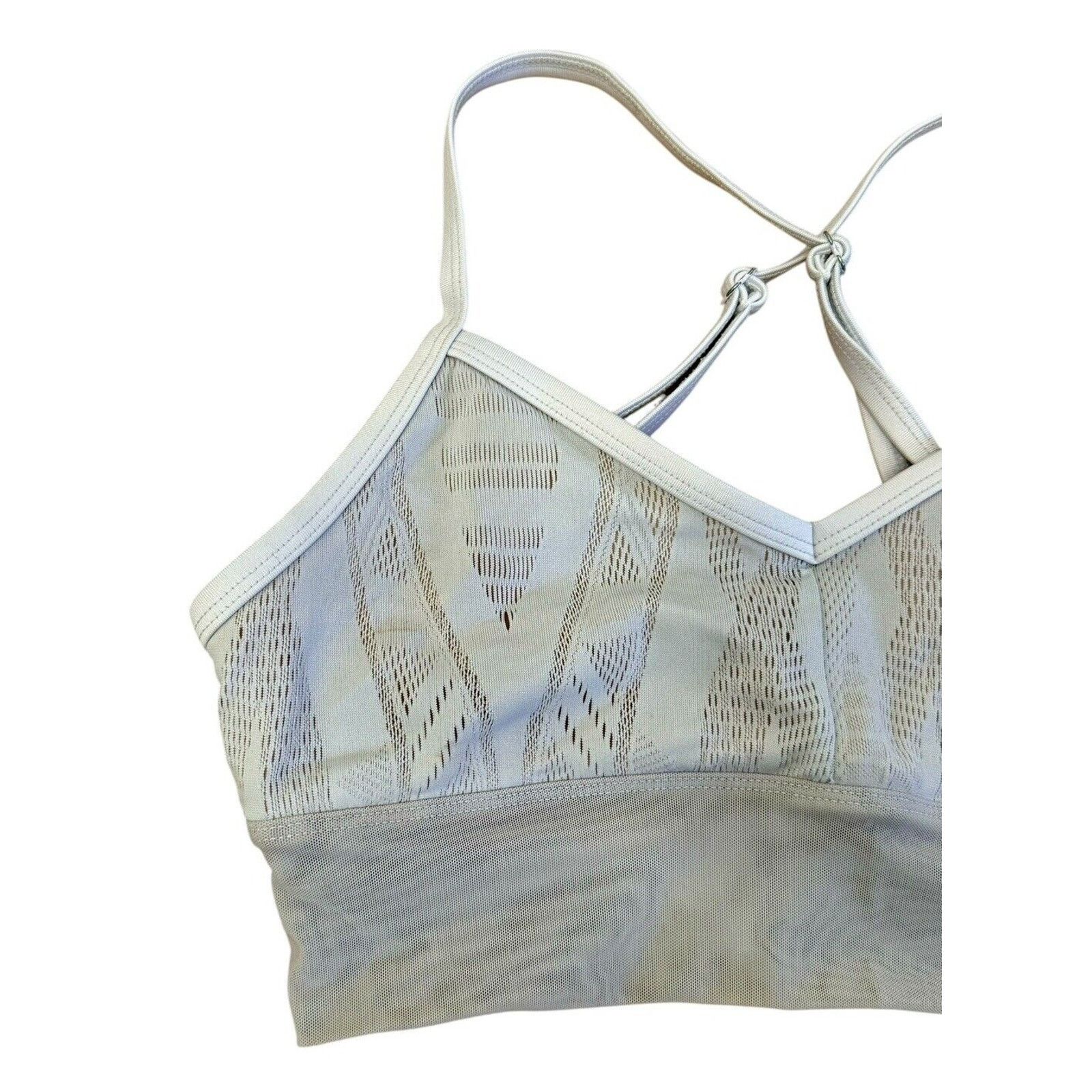 Alo ALO Yoga Aria Lace Overlay Bra Laser Cut Crop Top Size XS Size XS / US 0-2 / IT 36-38 - 3 Thumbnail