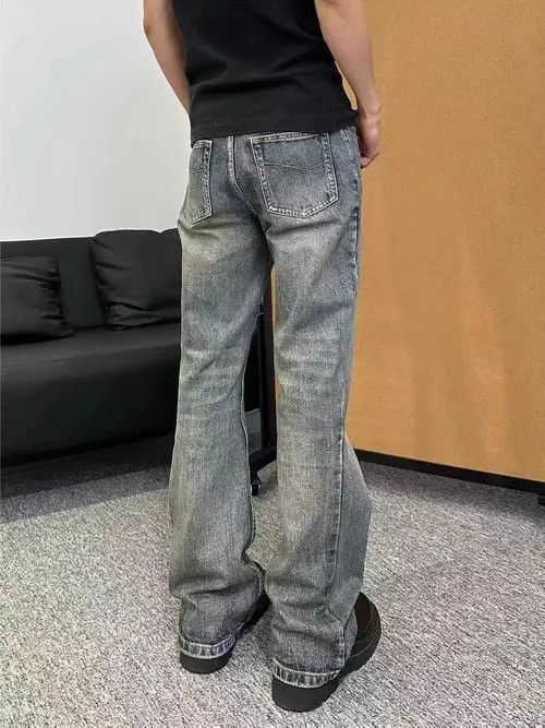 VIBE Washed distressed micro-flare retro baggy jeans Size US 34 / EU 50 - 2 Thumbnail