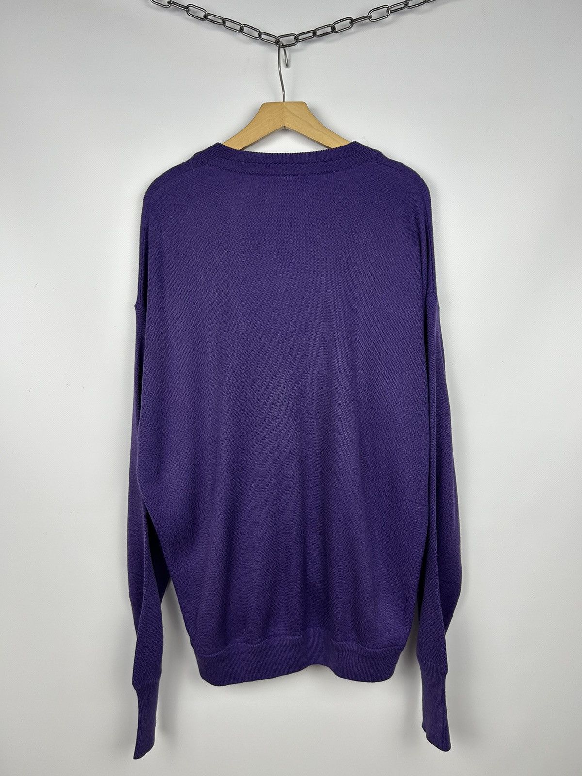 Lacoste × Vintage Rare Vintage Chemise Lacoste Knit Cardigan Purple V-Neck Size US XL / EU 56 / 4 - 8 Thumbnail