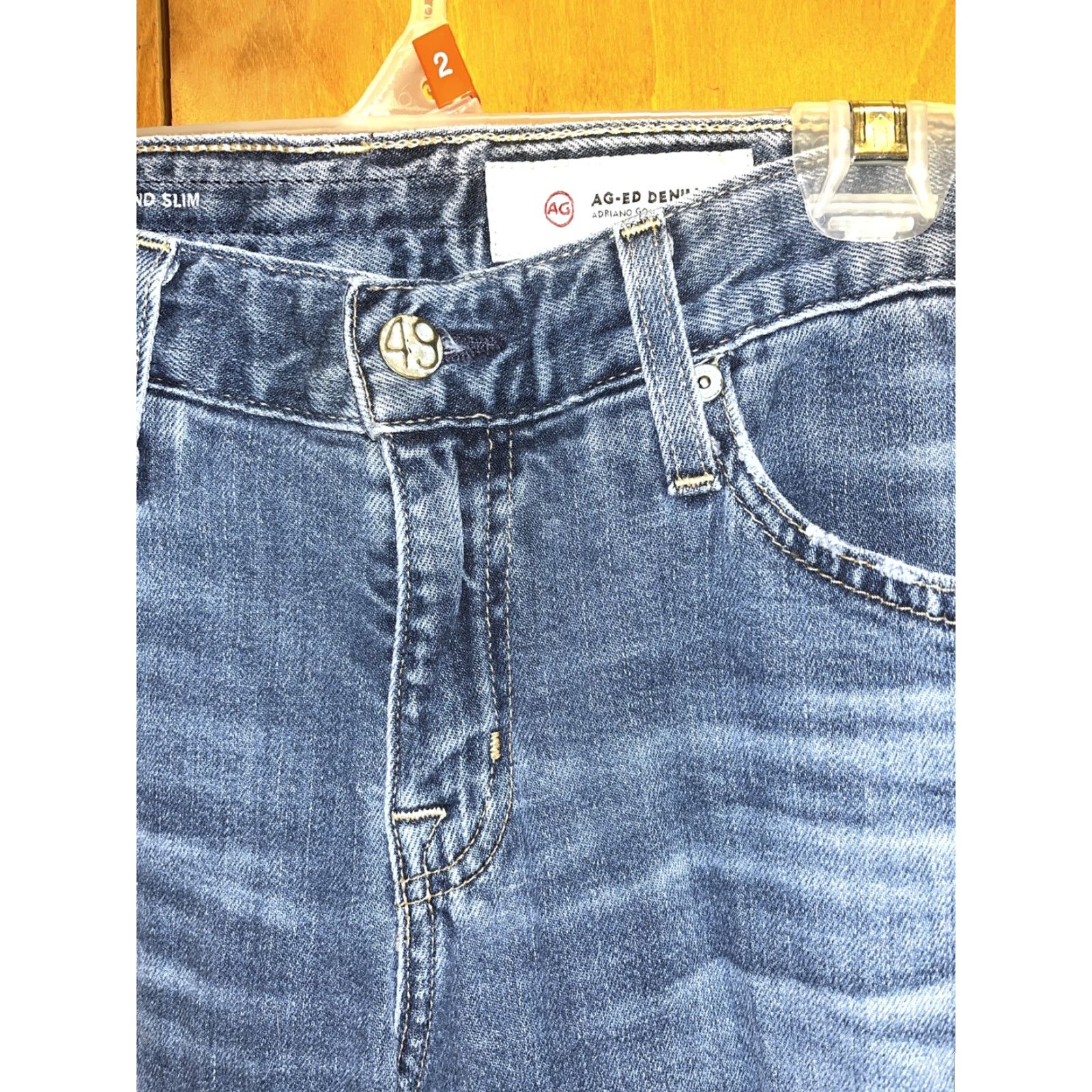 Denime VINTAGE AG Adriano Goldschmied Jeans The Ex Boyfriend Slim Fit Denim 25R Blue Womens Jeans Slimming 25R Mens? Size 42" / US 20 - 2 Thumbnail