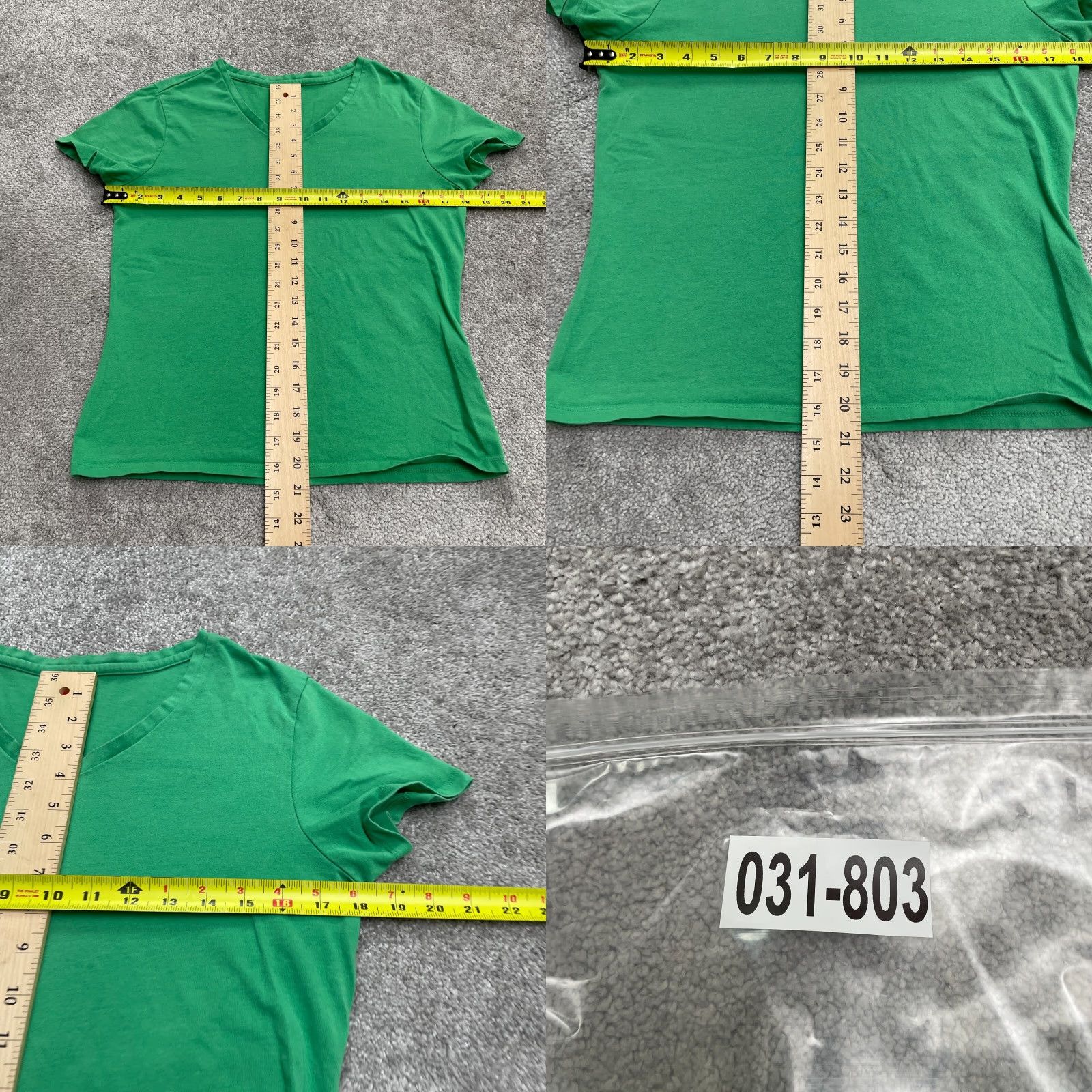 Hanes Hanes T-Shirt Womens Medium Green V-Neck Casual Cotton Tee Top Regular Fit Short Sleeve Size M / US 6-8 / IT 42-44 - 8 Thumbnail