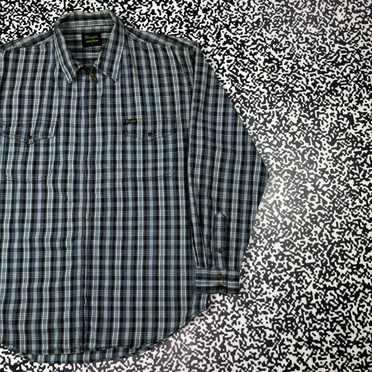 Wrangler Vintage 90s Wrangler Striped Retro Zip Light Jacket Flannel Size US XL / EU 56 / 4 - 3 Thumbnail