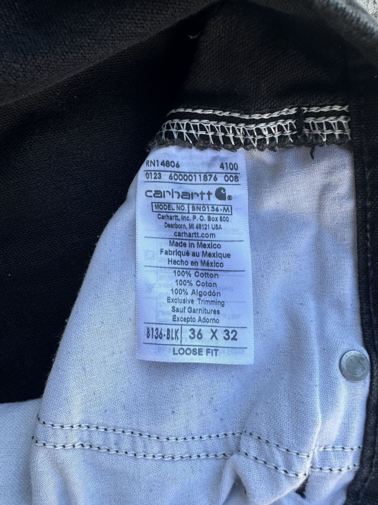 Carhartt × Vintage Vintage Carhartt B136 Black Double Knee Size US 36 / EU 52 - 11 Thumbnail
