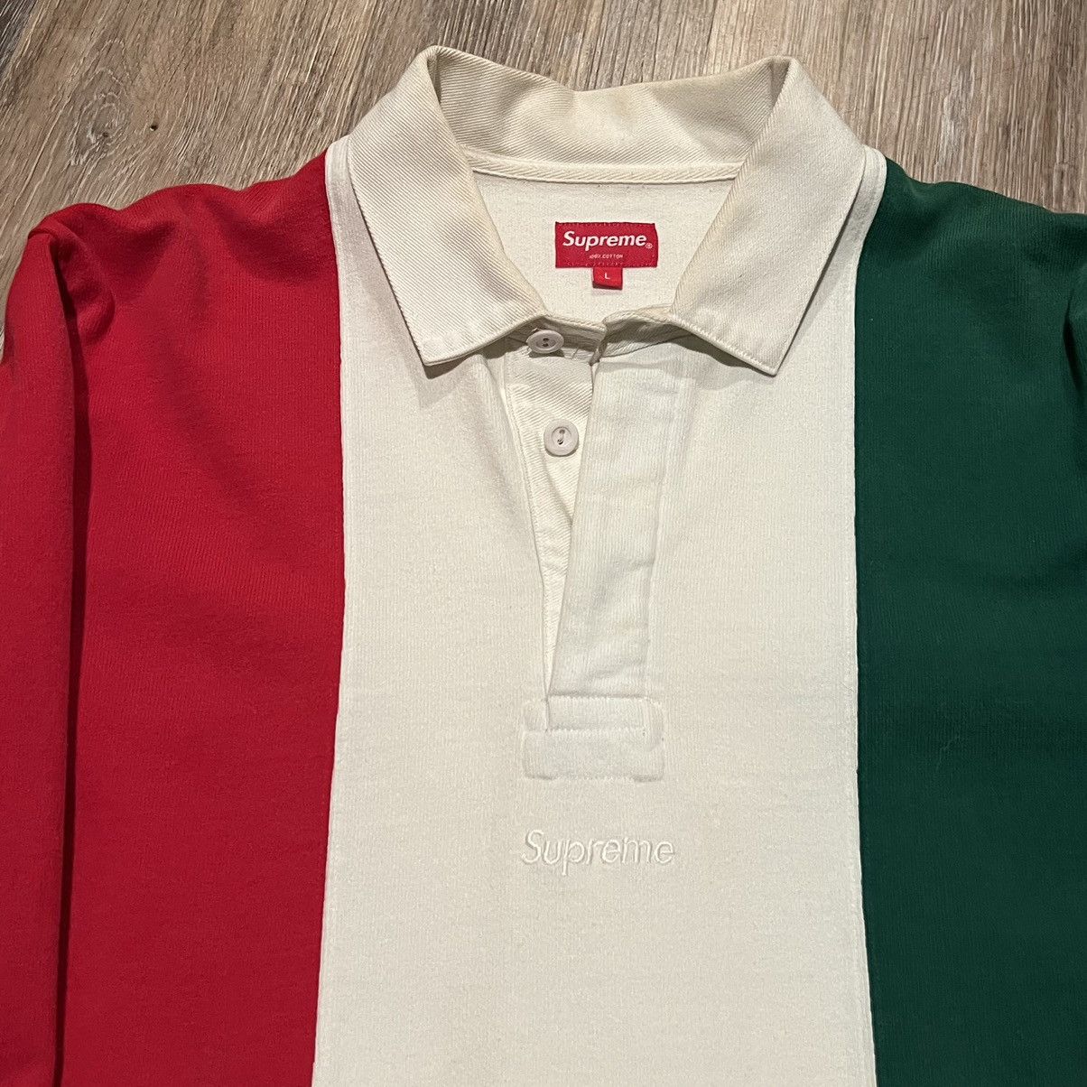Supreme Supreme Split Box Logo Rugby Top Size US L / EU 52-54 / 3 - 6 Thumbnail