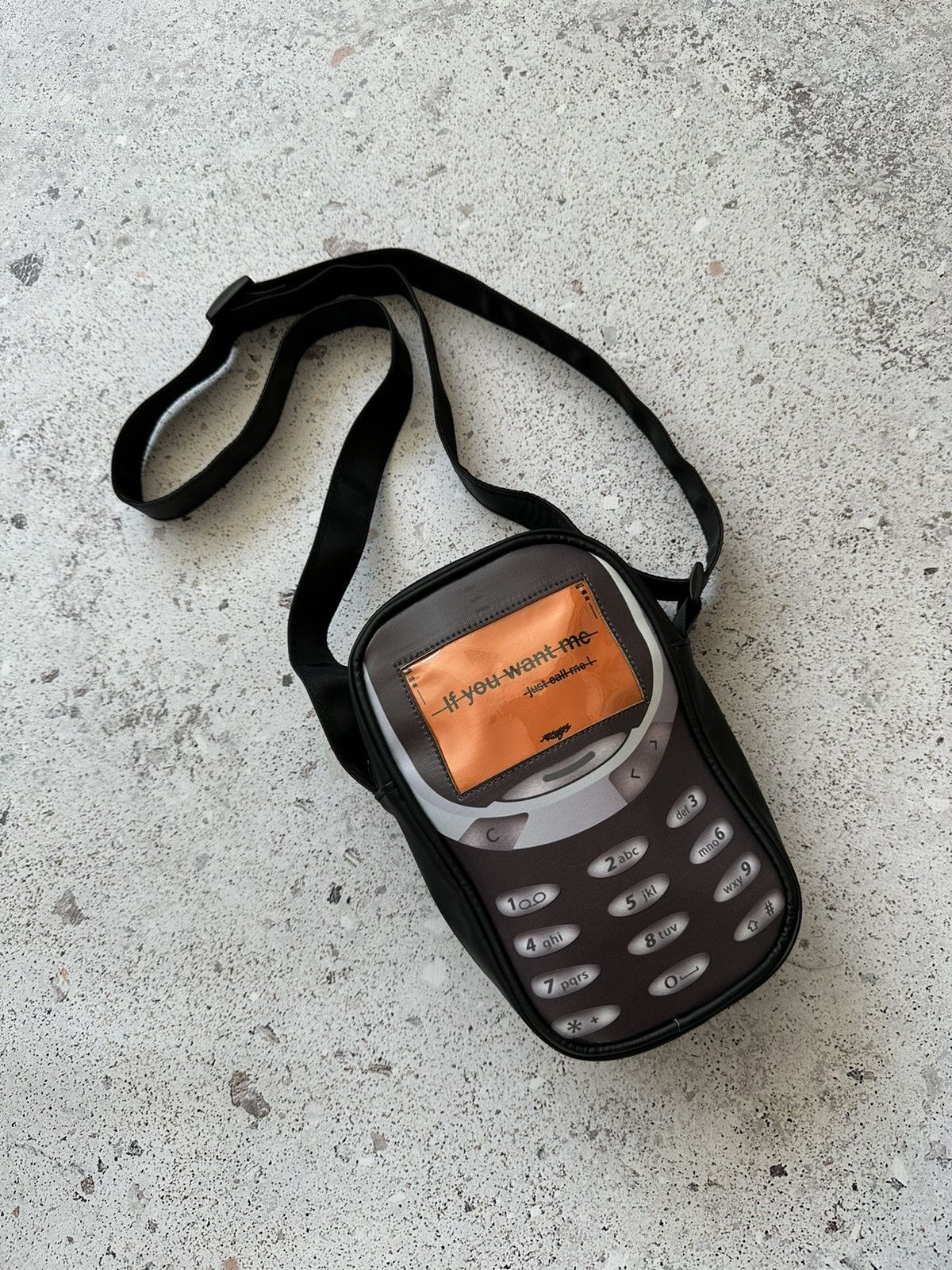Avant Garde x Free Style Mobile Phone Messenger Bag If You Want Me Just Call Me in Black, Men's
