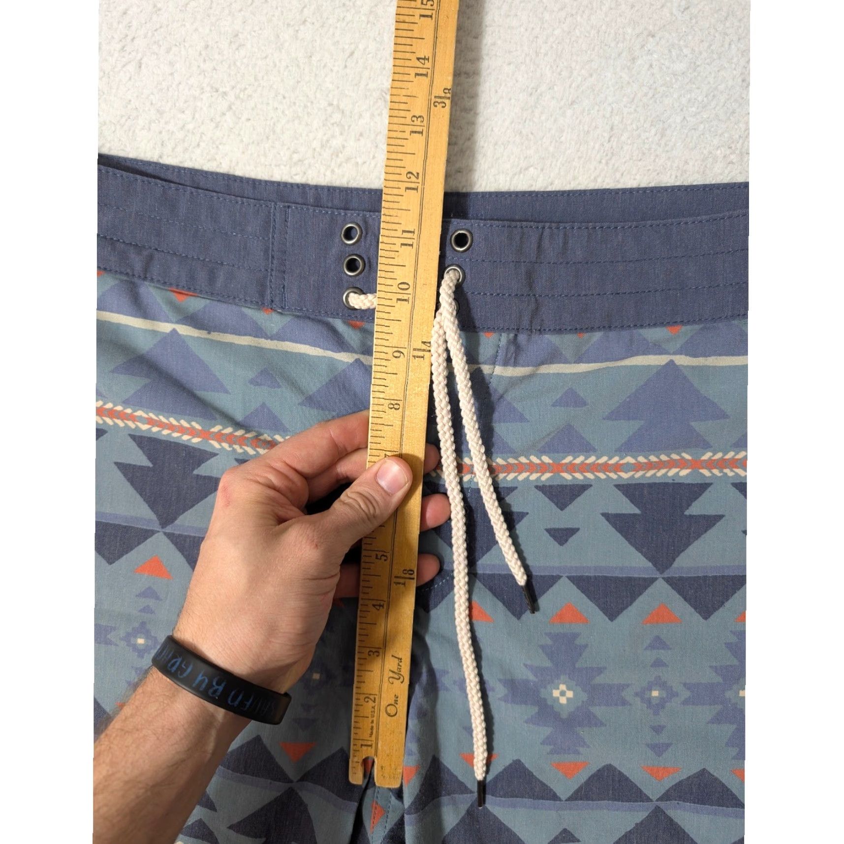 Faherty Faherty Board Shorts Mens 34 Blue Orange Aztec Geometric Stretch Quick Dry Pockets Drawstring Back Pocket Regu lar Men Size US 34 / EU 50 - 4 Thumbnail