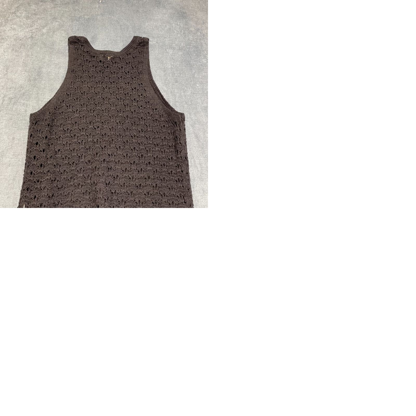 Vintage ROXY Crochet Knit Tank Top Womens M Black Round Neck Sleeveless Casual Winter Sweater Size M / US 6-8 / IT 42-44 - 9 Thumbnail