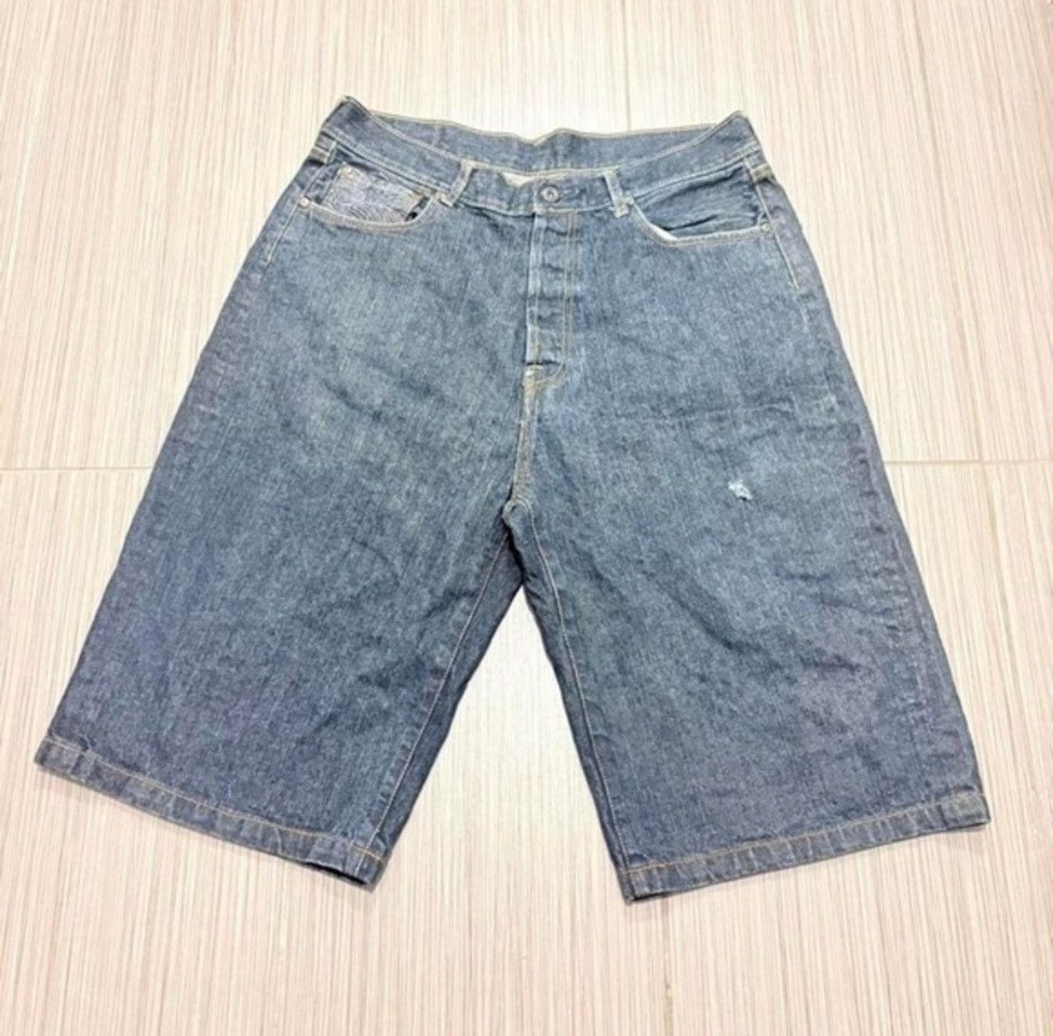 Red Monkey Vintage Patchwork RMC Geisha Bondage denim shorts 34 Size US 34 / EU 50 - 5 Thumbnail