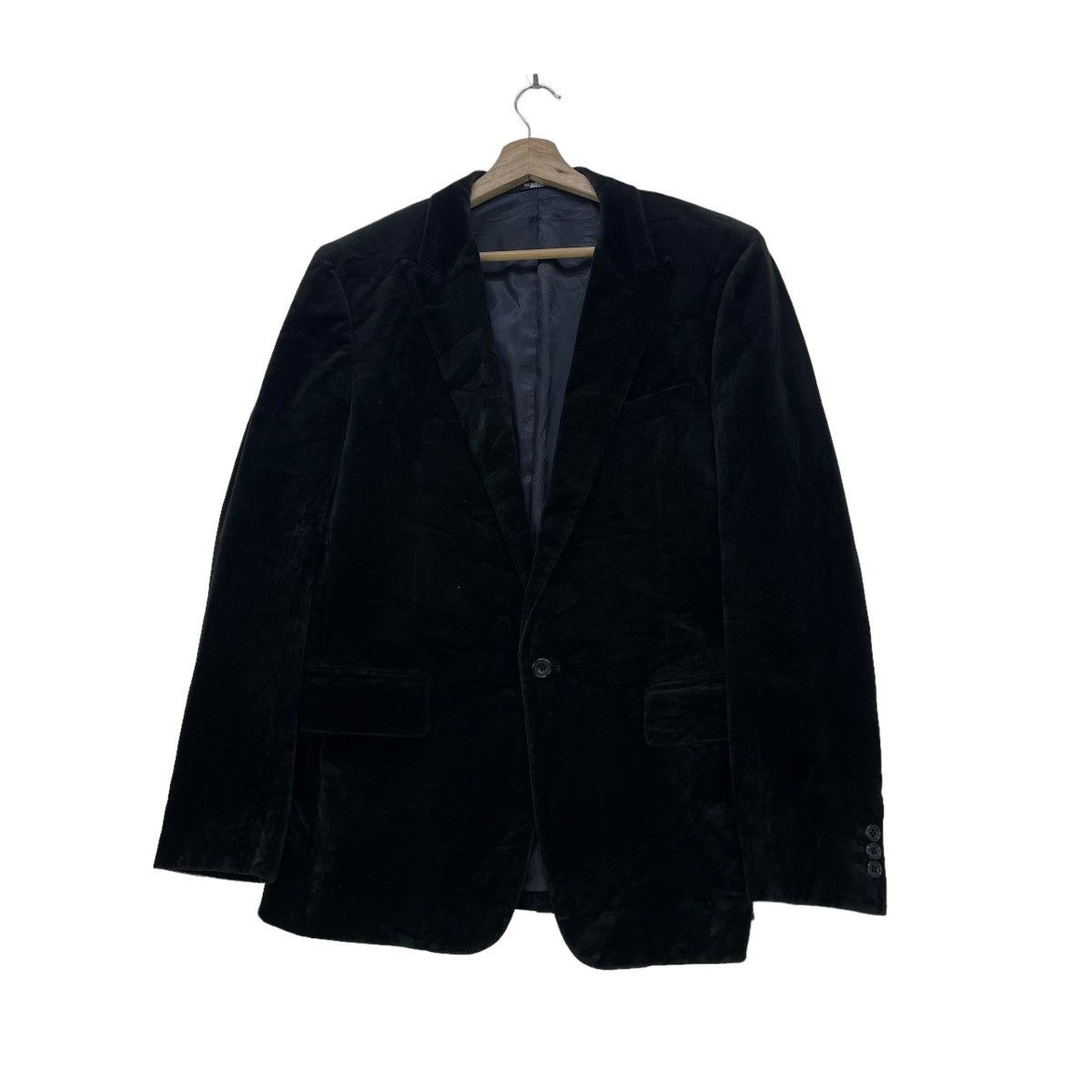 Issey Miyake 🔥Black Velvet Tornado Mart Japan Single Button Jacket Size US M / EU 48-50 / 2 - 2 Thumbnail