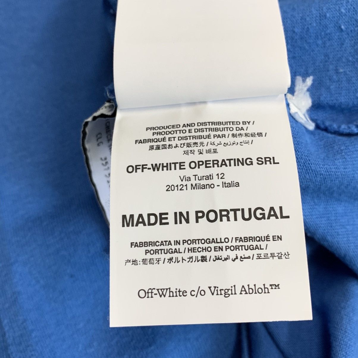 Off-White Off White Medium Tee Diag Tab Blue T-Shirt Virgil Abloh Size US M / EU 48-50 / 2 - 8 Thumbnail