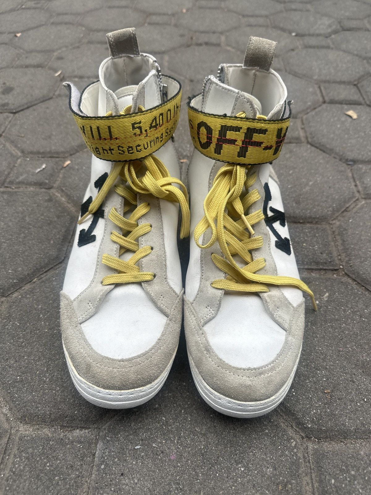 Off-White 2013 OFF-WHITE Leather Suede Hi Top Sneaker Size US 10.5 / EU 43-44 - 3 Thumbnail
