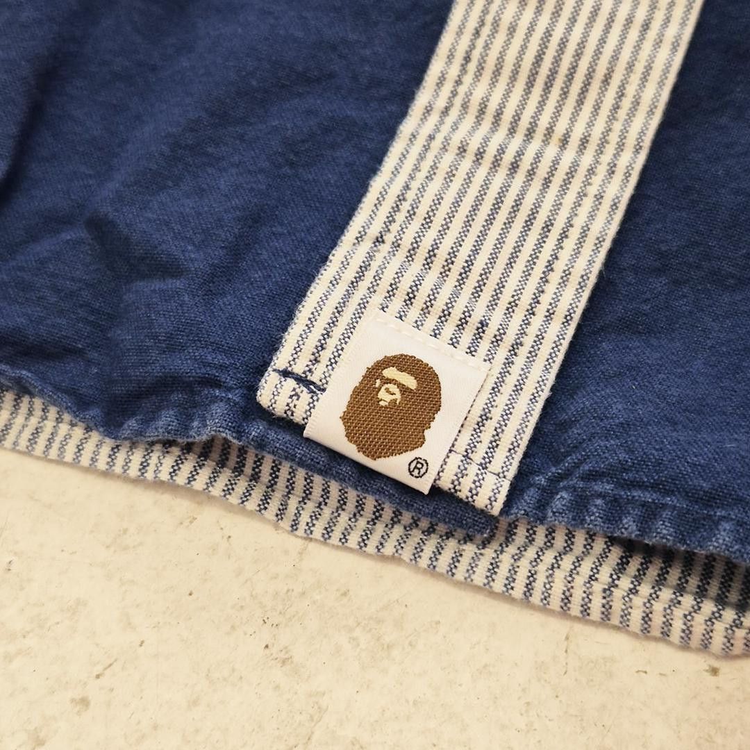 Bape BAPE Vintage Patchwork Blue Long Sleeve Shirt (M) Size US M / EU 48-50 / 2 - 6 Thumbnail