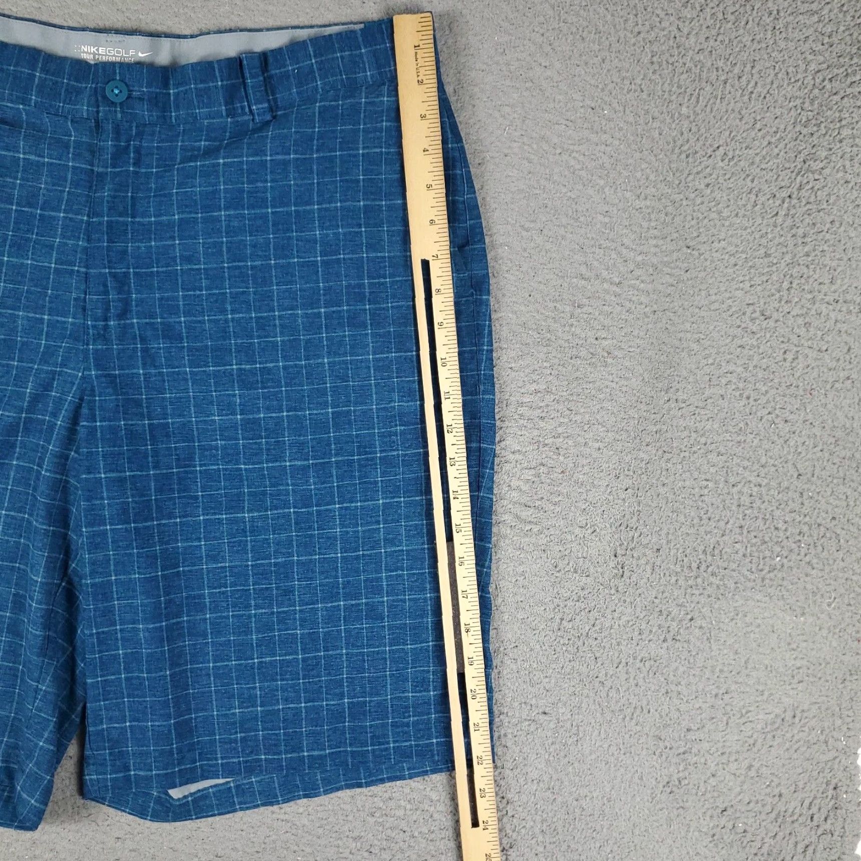 Nike Nike Shorts Mens 38 Blue Check Dri Fit Golf Casual Flat Front Chino Size US 38 / EU 54 - 5 Thumbnail
