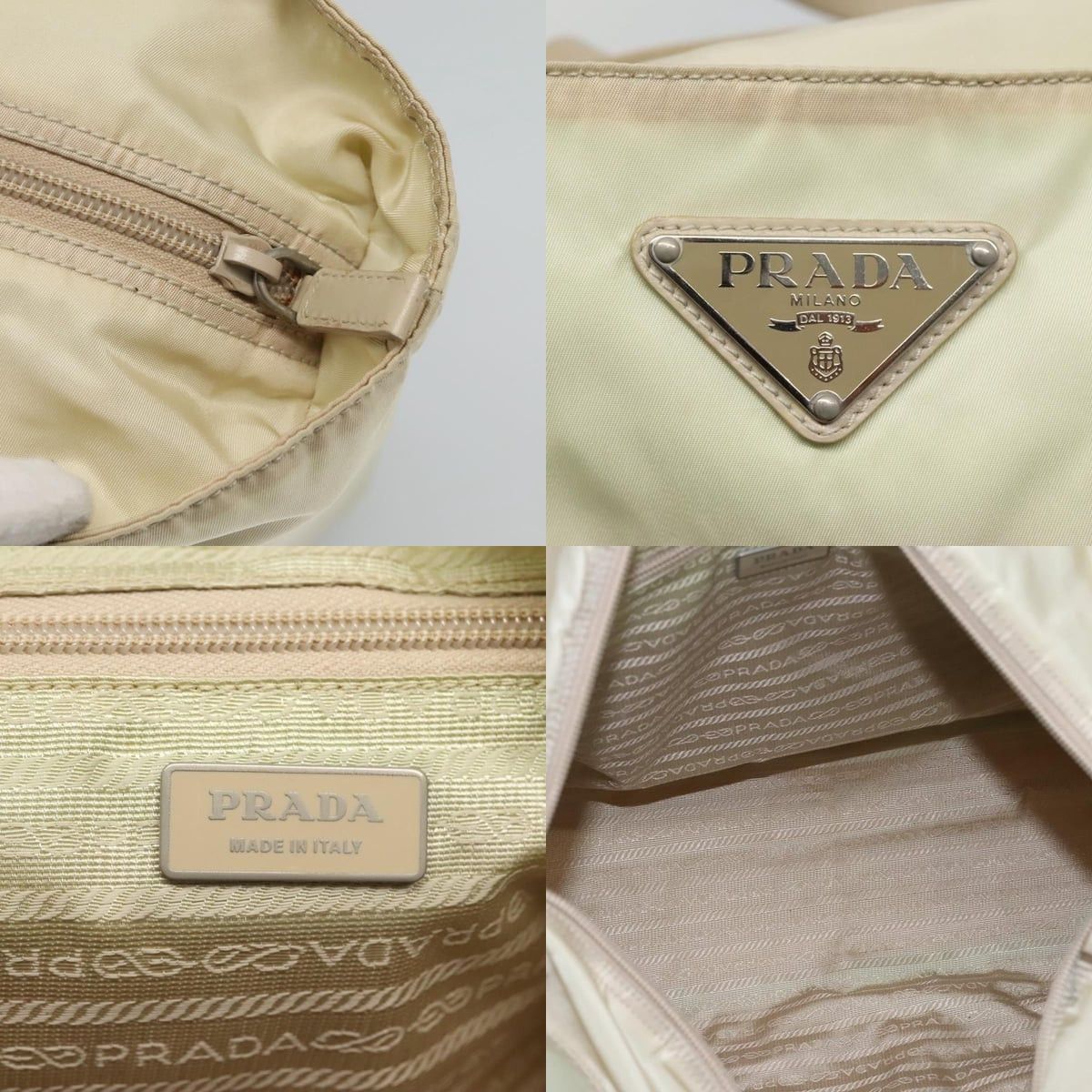 Prada PRADA Tote Bag Nylon Ivory Silver Size ONE SIZE - 11 Thumbnail