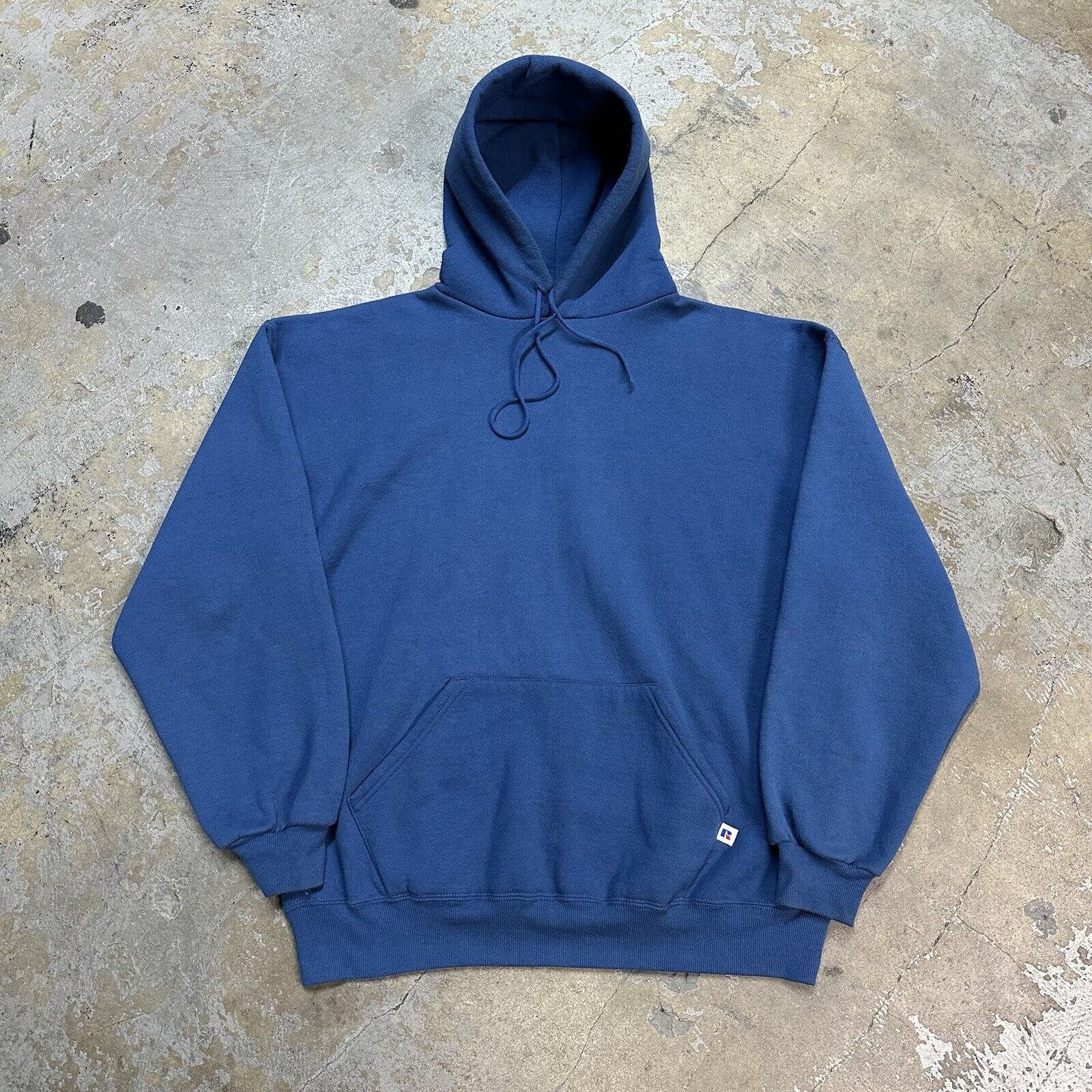 Kanye West × Russell Athletic × Vintage Vintage 90s Russell Athletic Blue  Hoodie XL Made In USA | Grailed