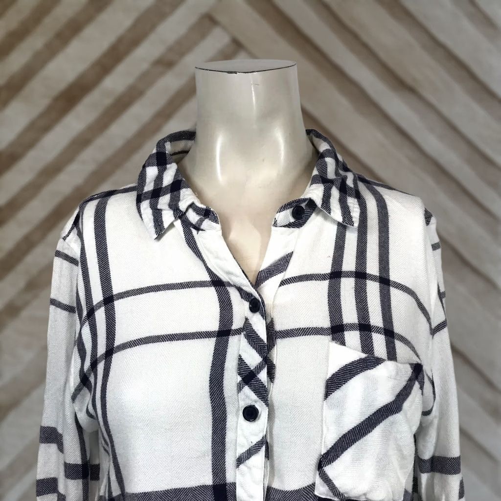 Rails RAILS WOMEN'S S S LONG SLEEVE BUTTON UP SHIRT WHITE & BLUE Size S / US 4 / IT 40 - 1 Thumbnail