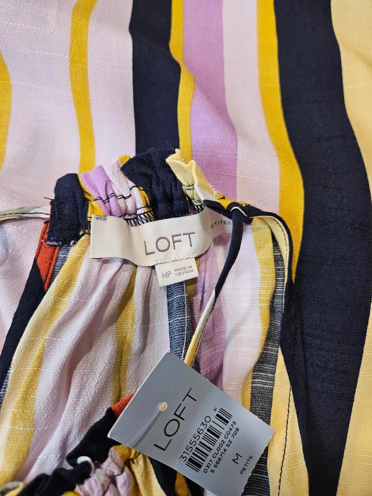 Designer Nwt Loft Vibrant Striped Halter Dress Size M / US 6-8 / IT 42-44 - 8 Thumbnail