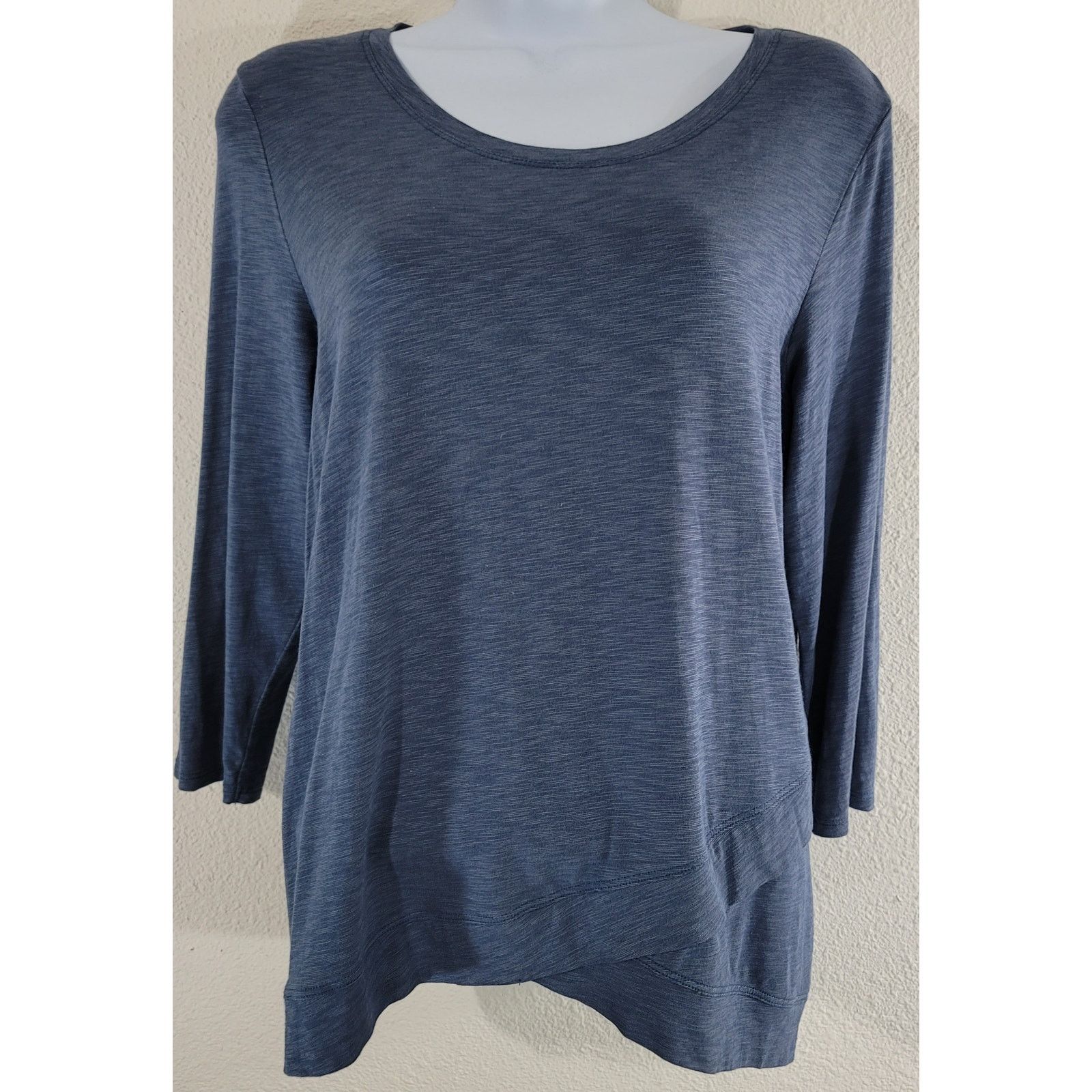Other Lucy & Laurel Anthropologie Blue Crisscross Hem Top L Size L / US 10 / IT 46 - 1 Thumbnail