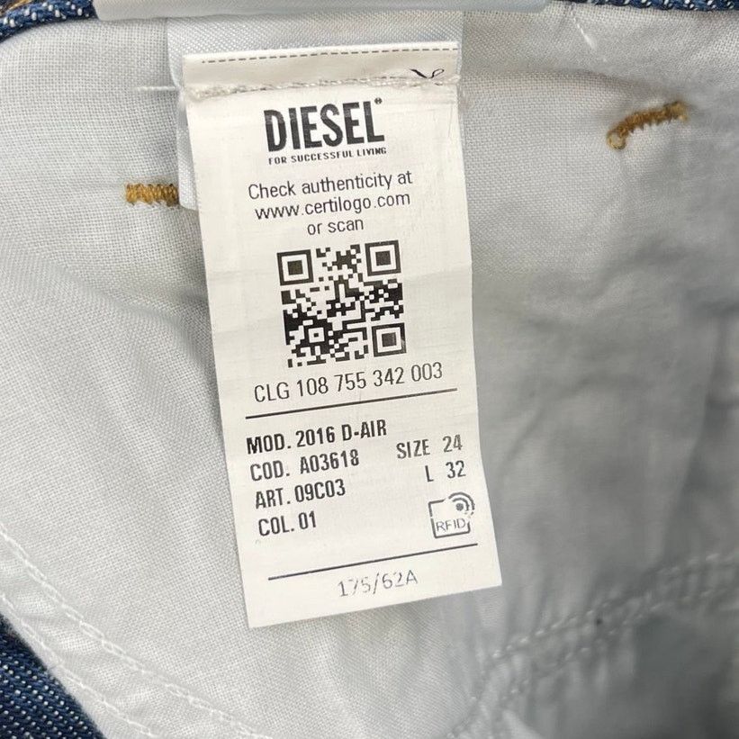 Diesel Diesel | NWT Indigo Y2K Boyfriend Jeans 2016 D-Air 24 Size 24" / US 00 / IT 34 - 13 Thumbnail