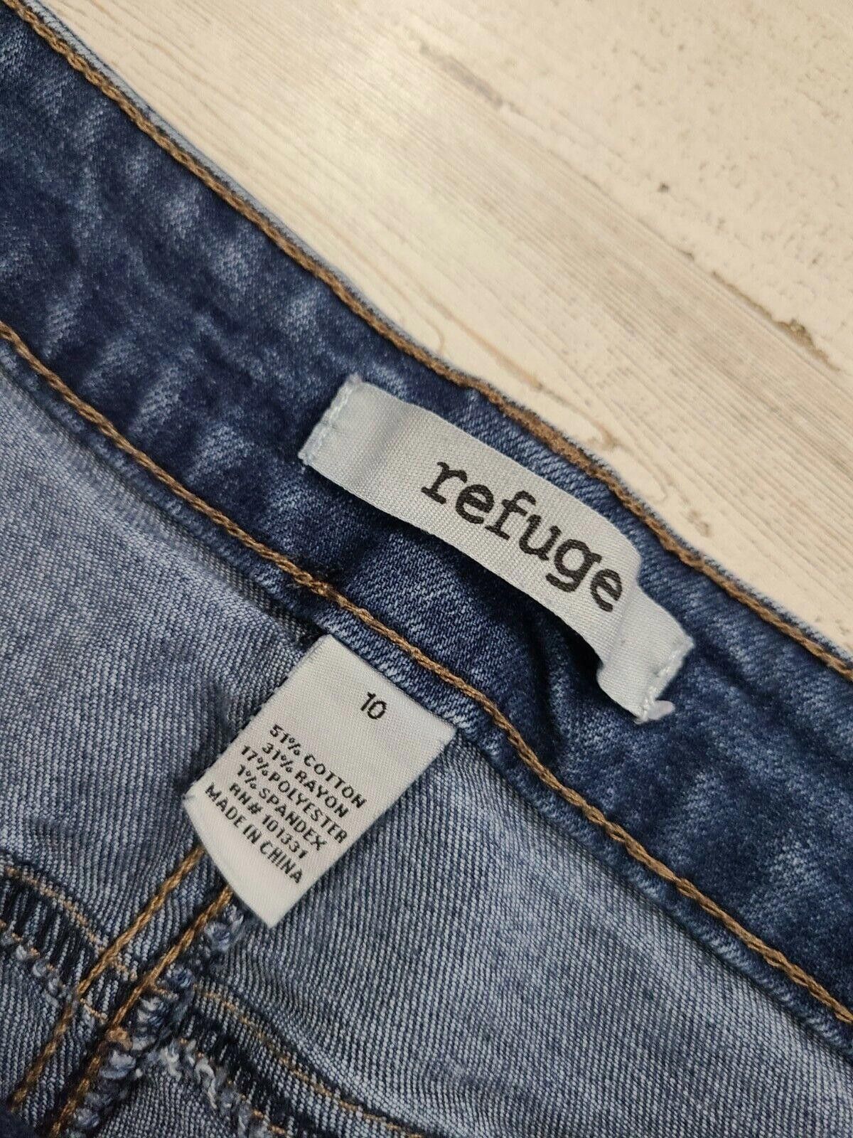 Designer Refuge Jean Shorts 10 Distressed Stretch Denim Size 32" / US 10 / IT 46 - 3 Thumbnail