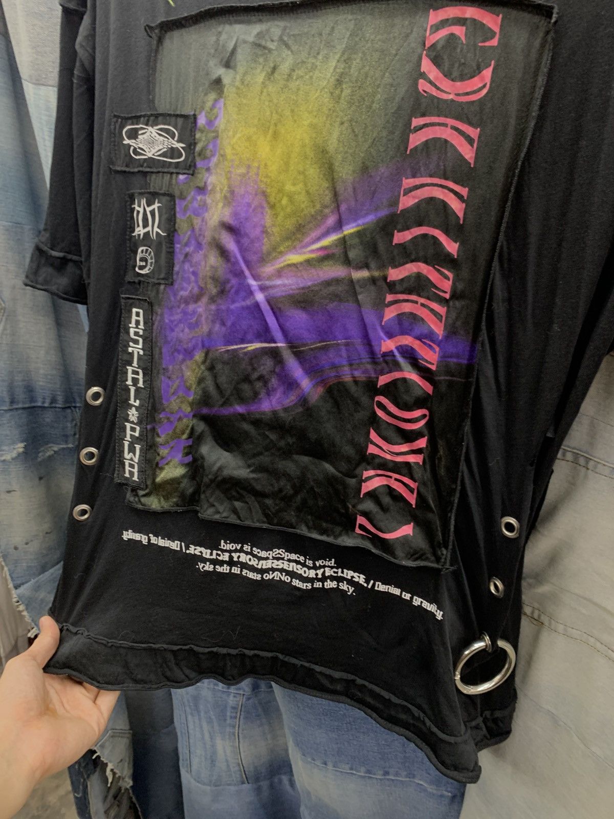Designer × Diesel distressed diesel tees black ring Size L / US 10 / IT 46 - 4 Thumbnail