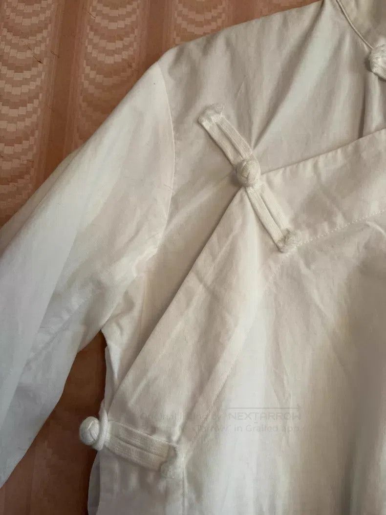 Comme des Garcons Comme Des Garcons Embroidered White Shirt with Chinese Col Size S / US 4 / IT 40 - 3 Thumbnail