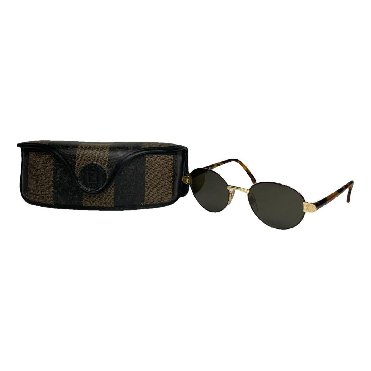 Fendi Brown Metal Sunglasses Size ONE SIZE - 1 Thumbnail