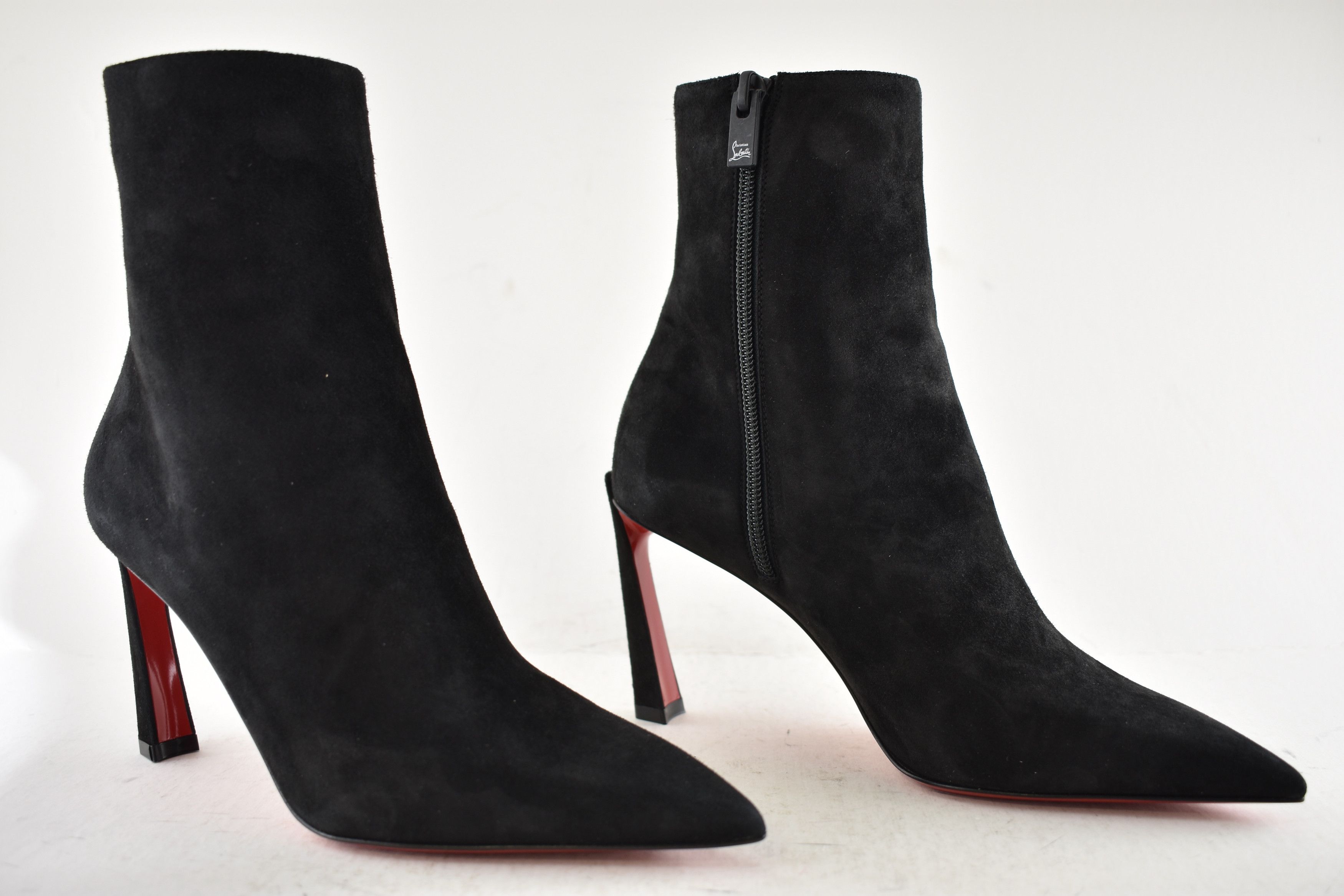 Christian Louboutin Condora Booty 85 Black Suede Pointed Ankle Heel Boot 36.5 Size US 6.5 / IT 36.5 - 4 Thumbnail