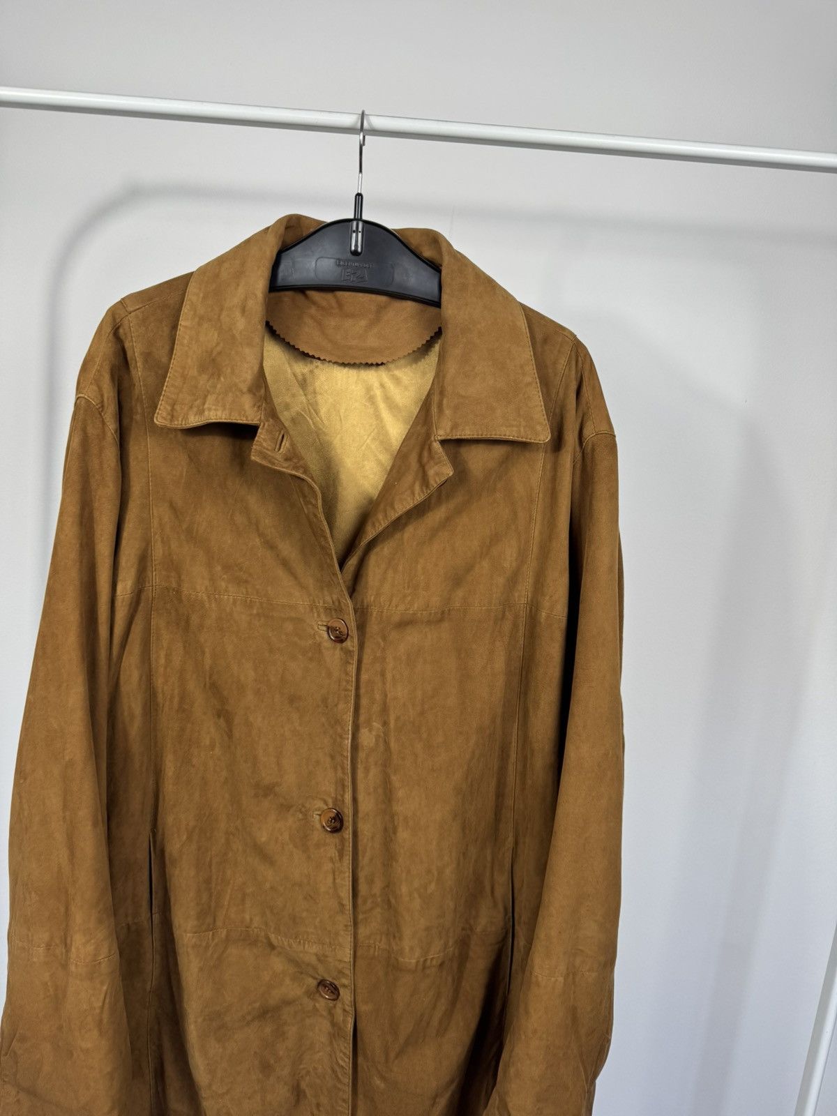 Leather Vintage Brown Suede Leather Trench Coat Jacket Men’s Coat Size US L / EU 52-54 / 3 - 3 Thumbnail