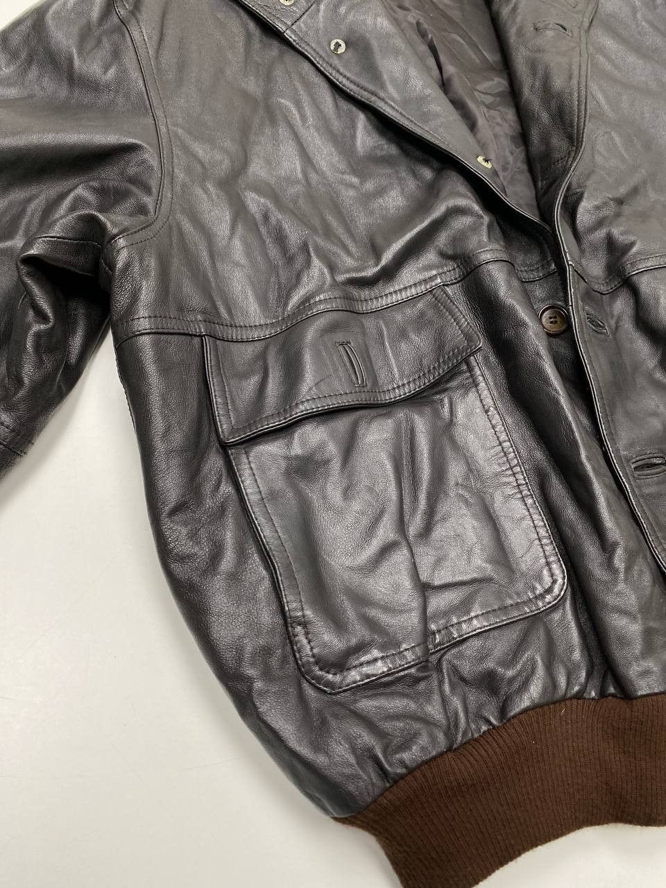 Vintage Lord Max Vintage Leather Bomber Jacket 80s Men XL Size US XL / EU 56 / 4 - 6 Thumbnail