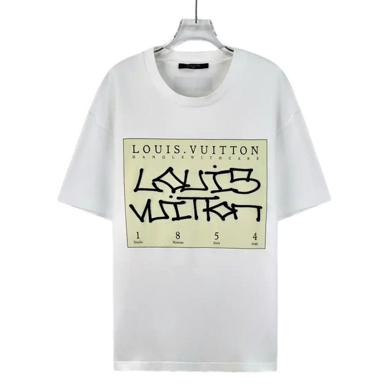 Louis Vuitton Louis Vuitton XXl White Cotton Women's T-Shirt 0089 Size XXL / US 16-18 / IT 52-54 - 1 Thumbnail