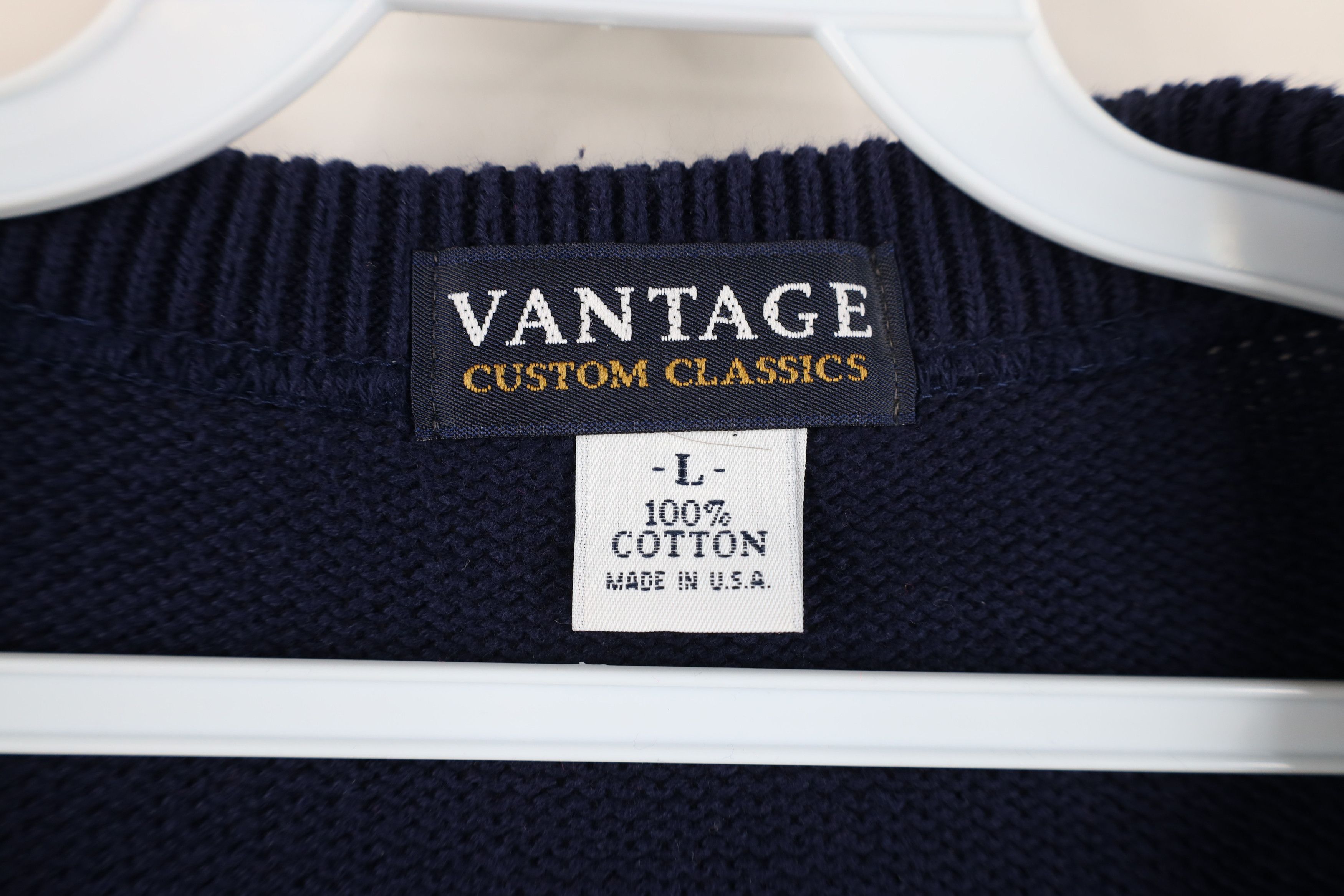 Vintage Vintage 90s Streetwear Cotton Knit Sweater Vest Blue USA Size US L / EU 52-54 / 3 - 4 Thumbnail