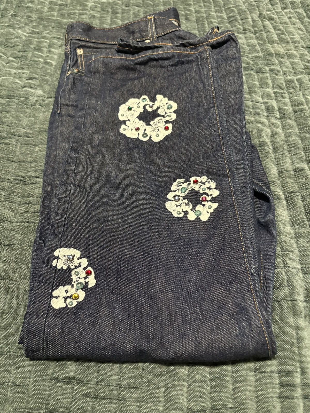 DENIM TEARS DENIM TEARS X Levis Dark Blue Rhinestones Jeans Size US 40 / EU 56 - 4 Thumbnail