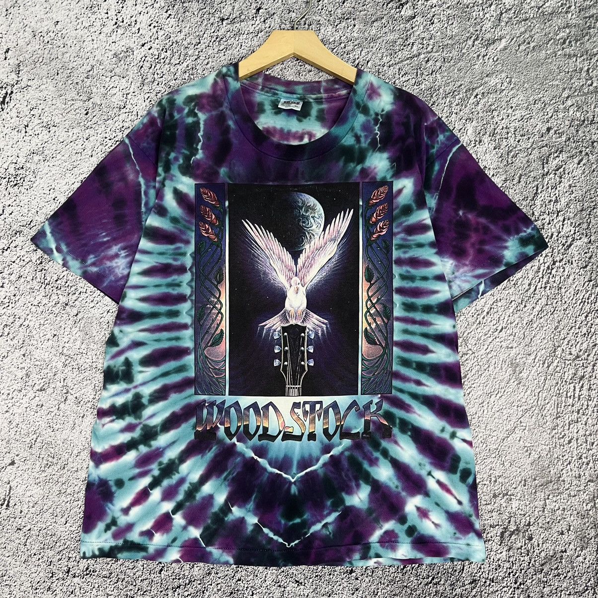 Anvil × Vintage Woodstock 1989 - 1994 Anvil Tie Dye dove Printed rock Tee Size US XL / EU 56 / 4 - 1 Thumbnail