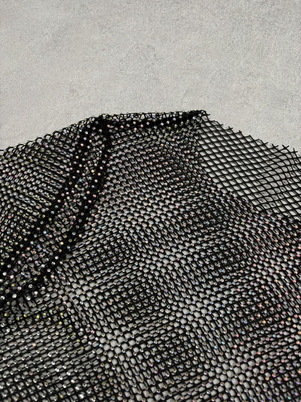 Vintage Rhinestone Fishnet Mesh Top Glitter Sheer Cyber Y2K 00s Rare Size M / US 6-8 / IT 42-44 - 11 Thumbnail
