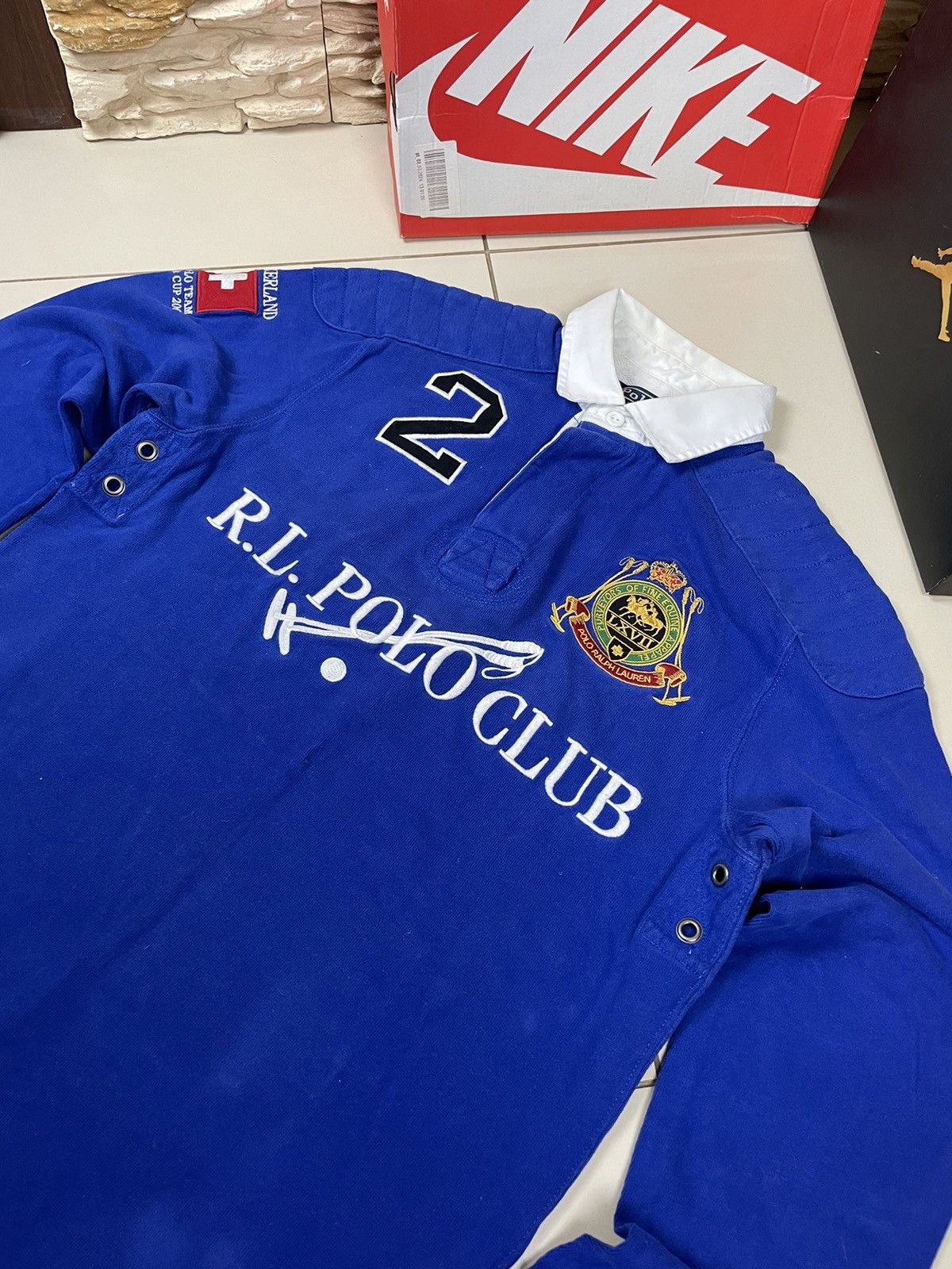 Polo Ralph Lauren × Vintage Vintage Polo Ralph Lauren Rugby Sweatshirt Big Logo Y2K 90s Size US S / EU 44-46 / 1 - 2 Thumbnail
