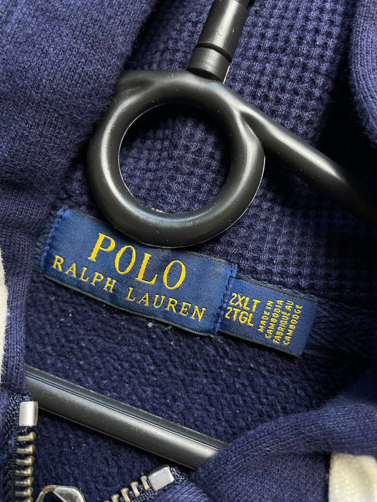 Vintage Vintage polo Ralph Lauren zip hoodie logo navy size XXL Size US XXL / EU 58 / 5 - 3 Thumbnail