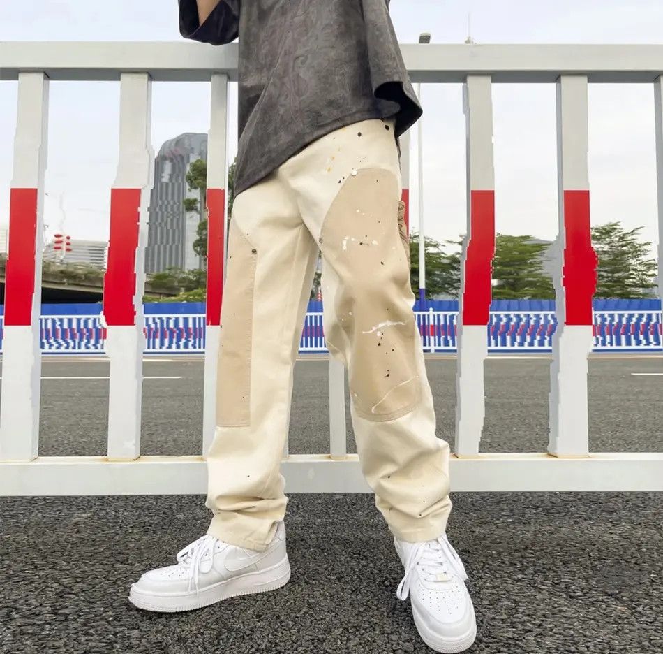 Japanese Brand Hip Hop Khaki Cashew Flower Overalls Pants Trousers Size US 32 / EU 48 - 2 Thumbnail