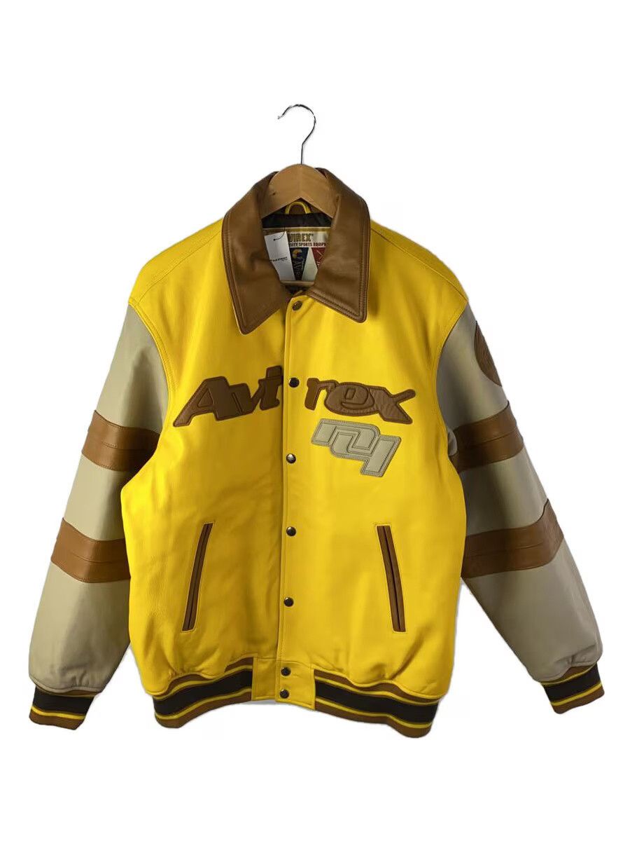 Avirex Avirex Monogram Sheepskin Stadium Jacket Yellow Size US L / EU 52-54 / 3 - 1 Thumbnail
