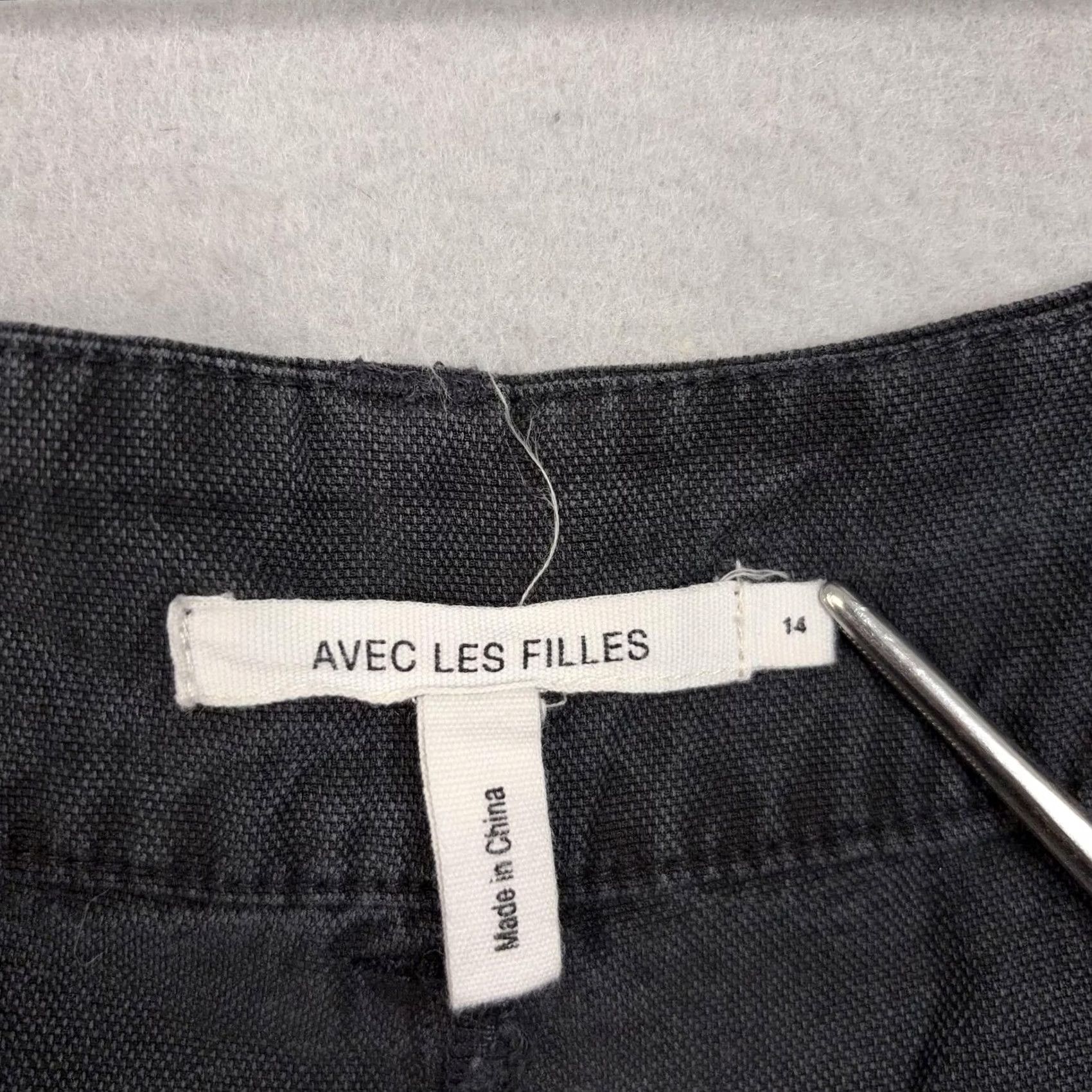 AVEC LES FILLES Avec Les Filles Pants Womens 14 Gray Lyocell Wide Leg Capri Cropped Pockets Boho 90s Style Mens Women Girls Size 36" / US 14 / IT 50 - 7 Thumbnail
