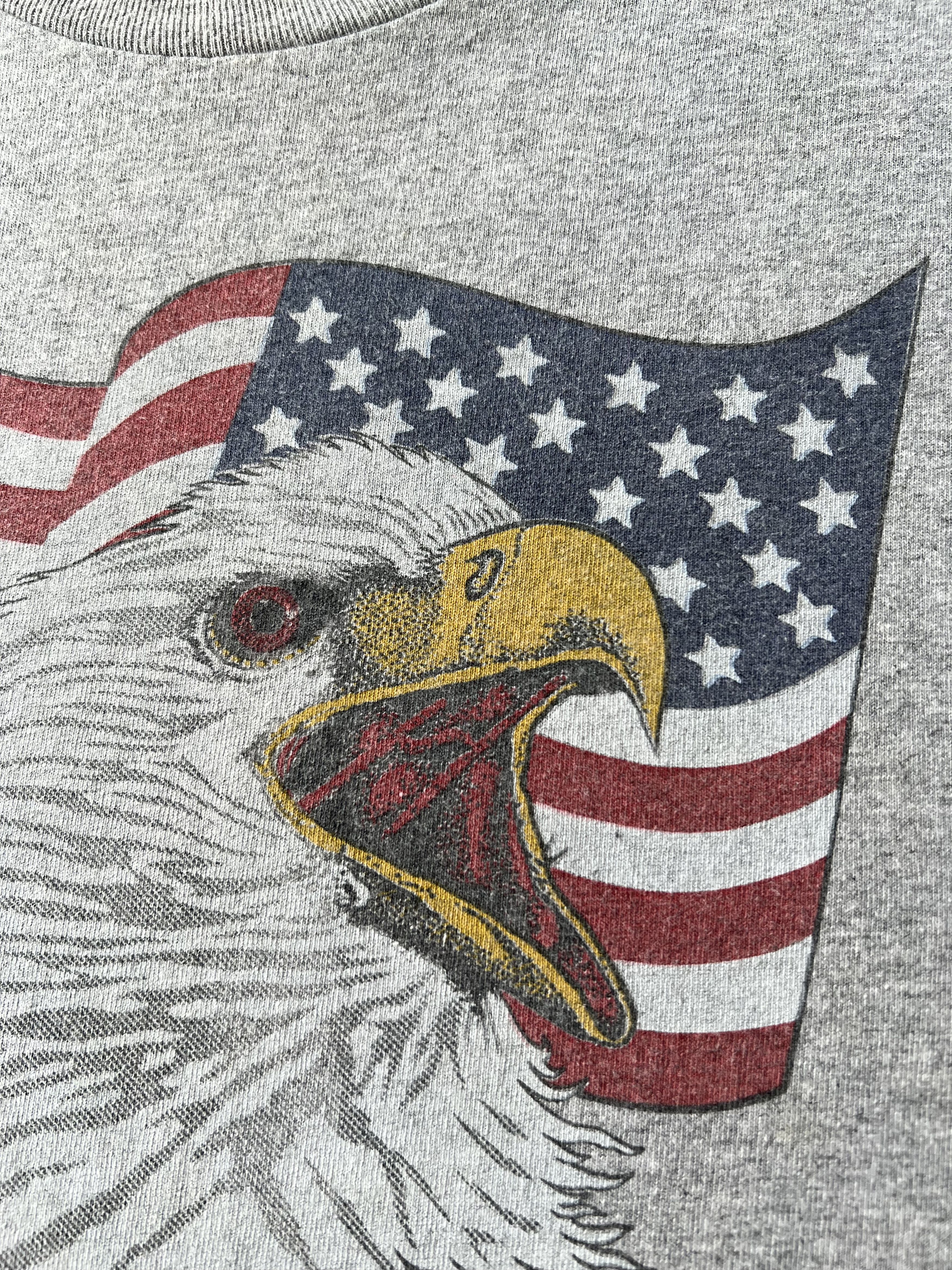 Vintage Vintage 2000s USA Flag American Eagle Gray T-shirt Size US L / EU 52-54 / 3 - 5 Thumbnail