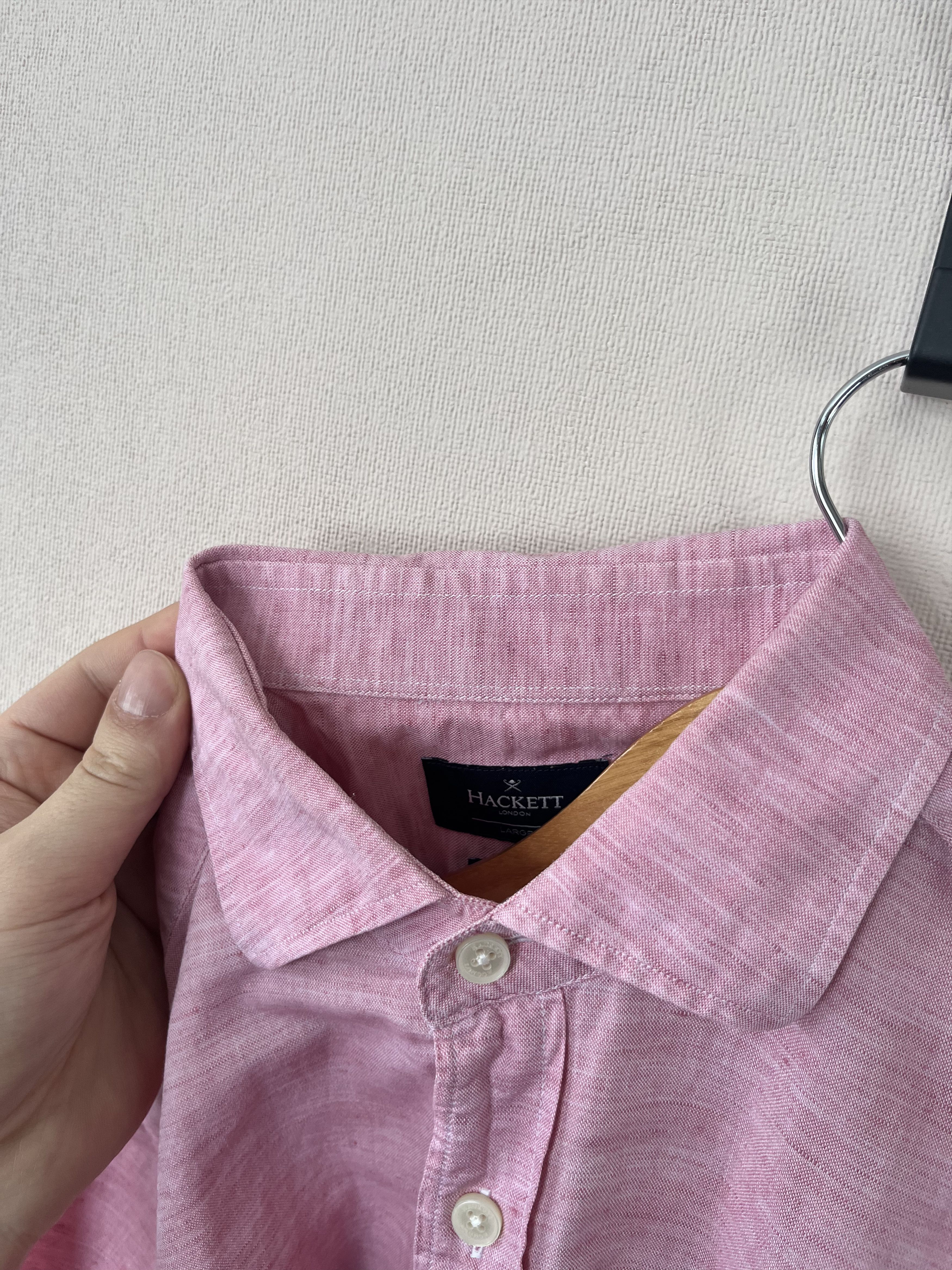 Hackett Hackett London Linen Cotton Slim Fit Shirt YARN DYD LN Size US L / EU 52-54 / 3 - 9 Thumbnail