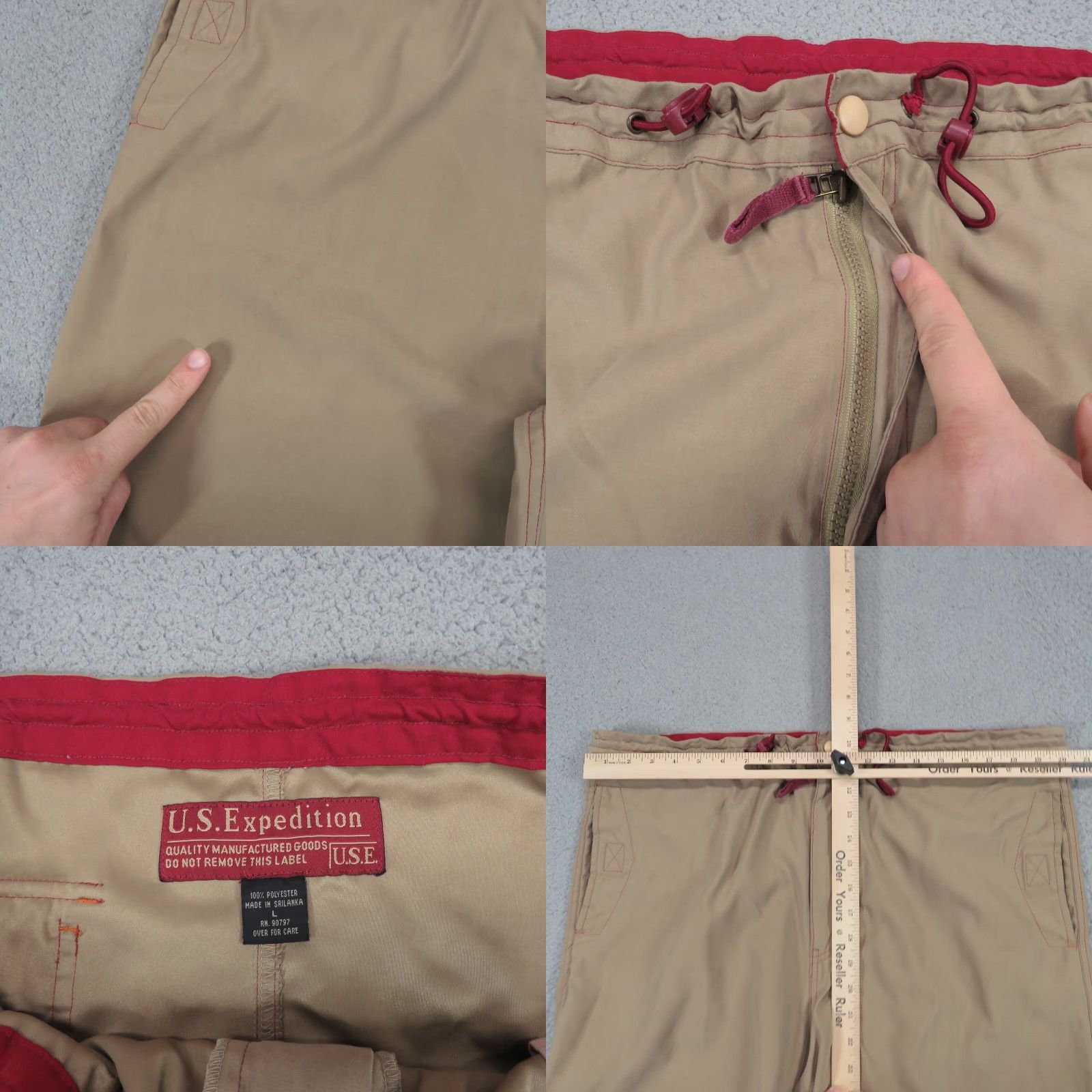 Vintage VTG US Expedition Paratrooper Wide-Leg Pants Men 38x32 Baggy 90s Grunge Skater Hip Hop Army 5-Pocket Brown Casual Size US 33 - 8 Thumbnail