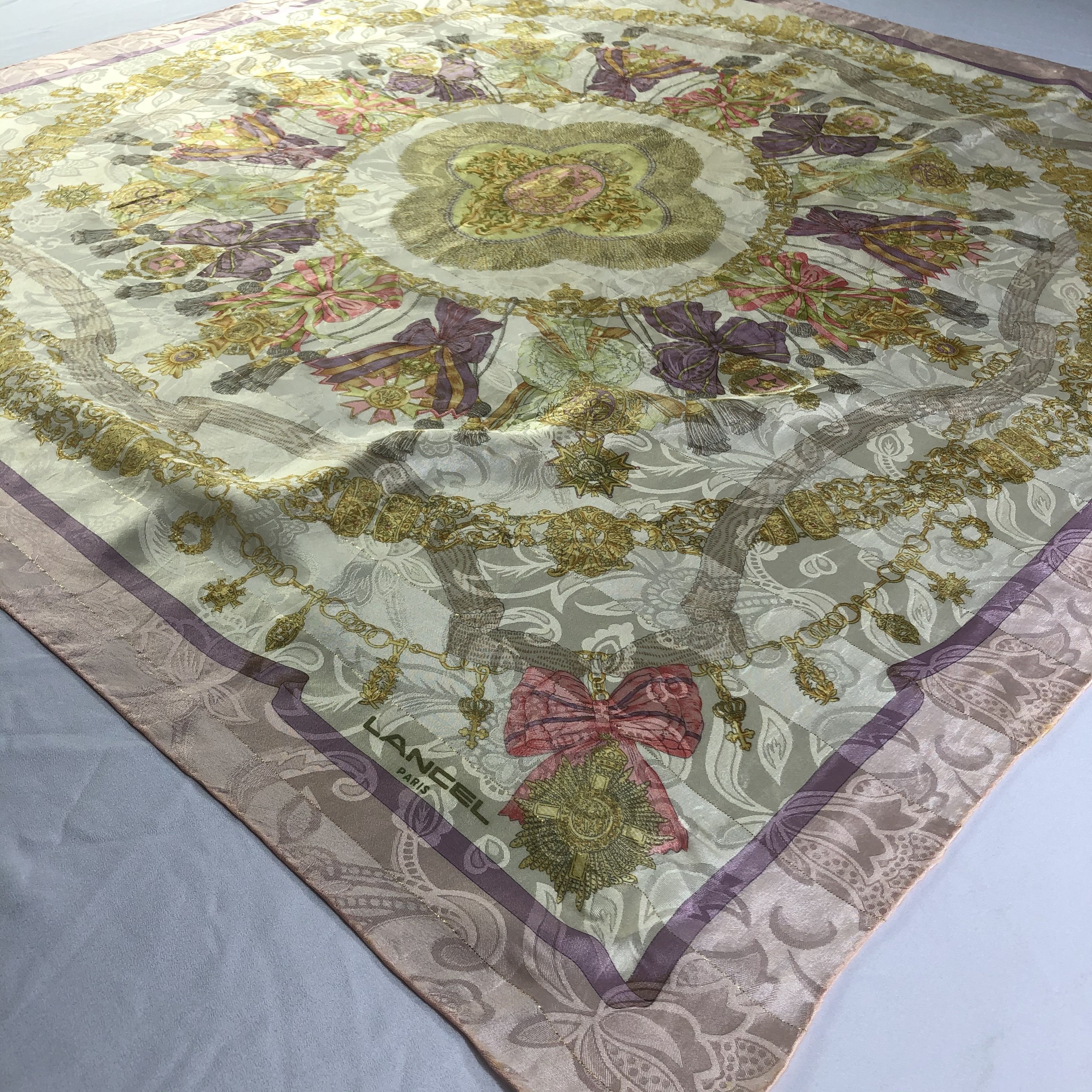 Lancel × Vintage Vintage Lancel Silk Scarf Size ONE SIZE - 4 Thumbnail