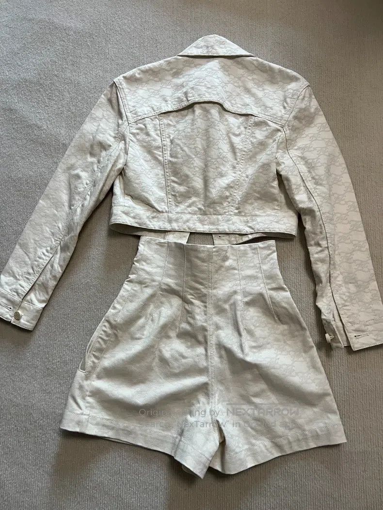 Fendi Fendi Embossed Logo Denim Jacket + Shorts Size 4XL / US 24-26 - 3 Thumbnail