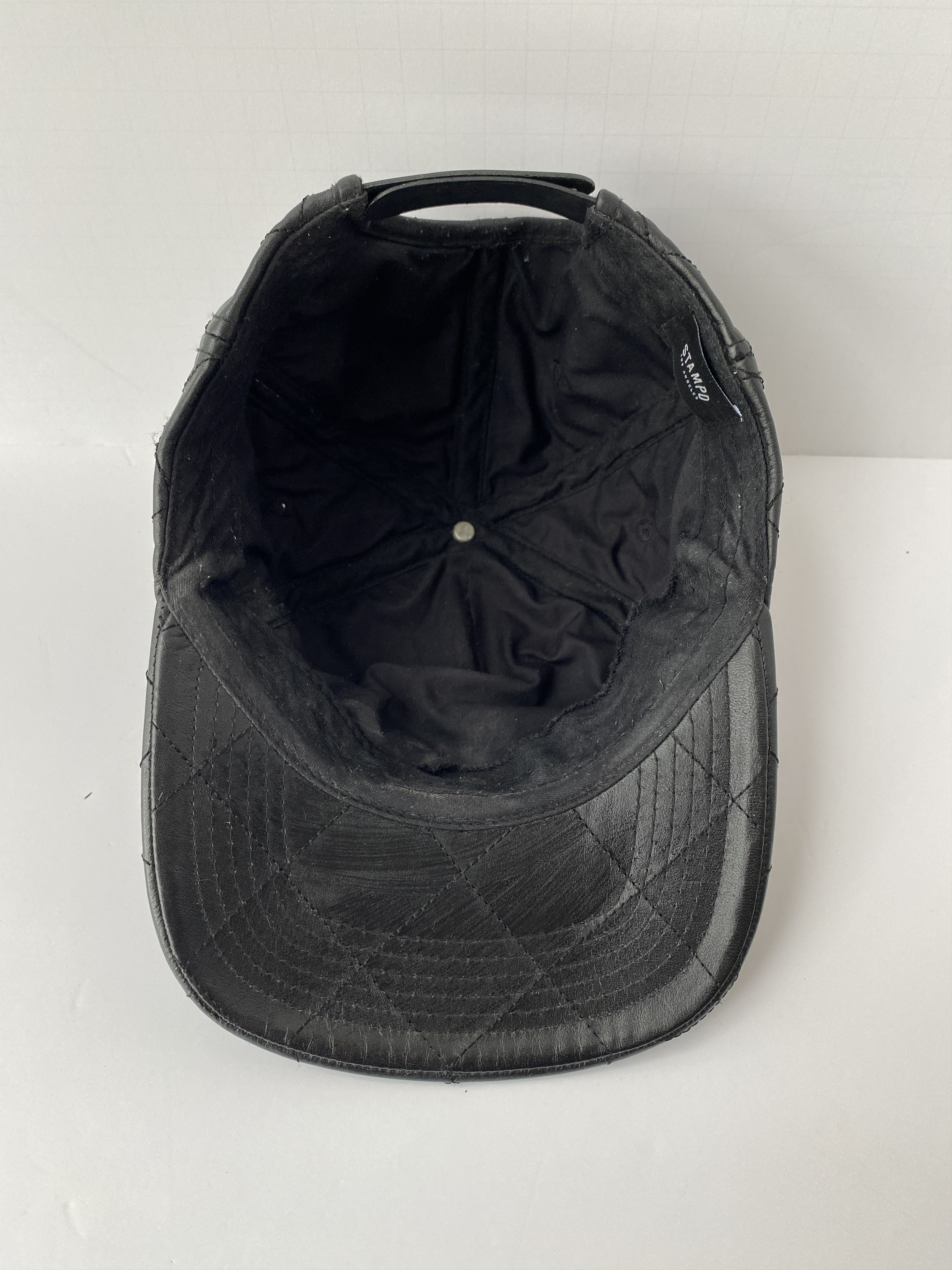 Stampd Stampd LA Lambskin Quilted Leather 5 Panel SnapBack Cap Hat Size ONE SIZE - 7 Thumbnail